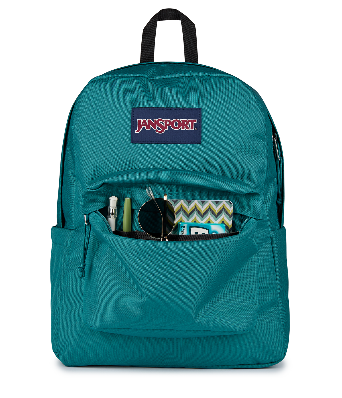JanSport SuperBreak Plus Iconic Style in Emerald Pool — detail view 3
