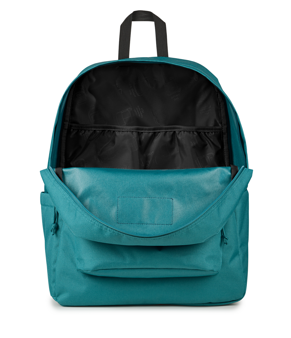 JanSport SuperBreak Plus Iconic Style in Emerald Pool — interior view