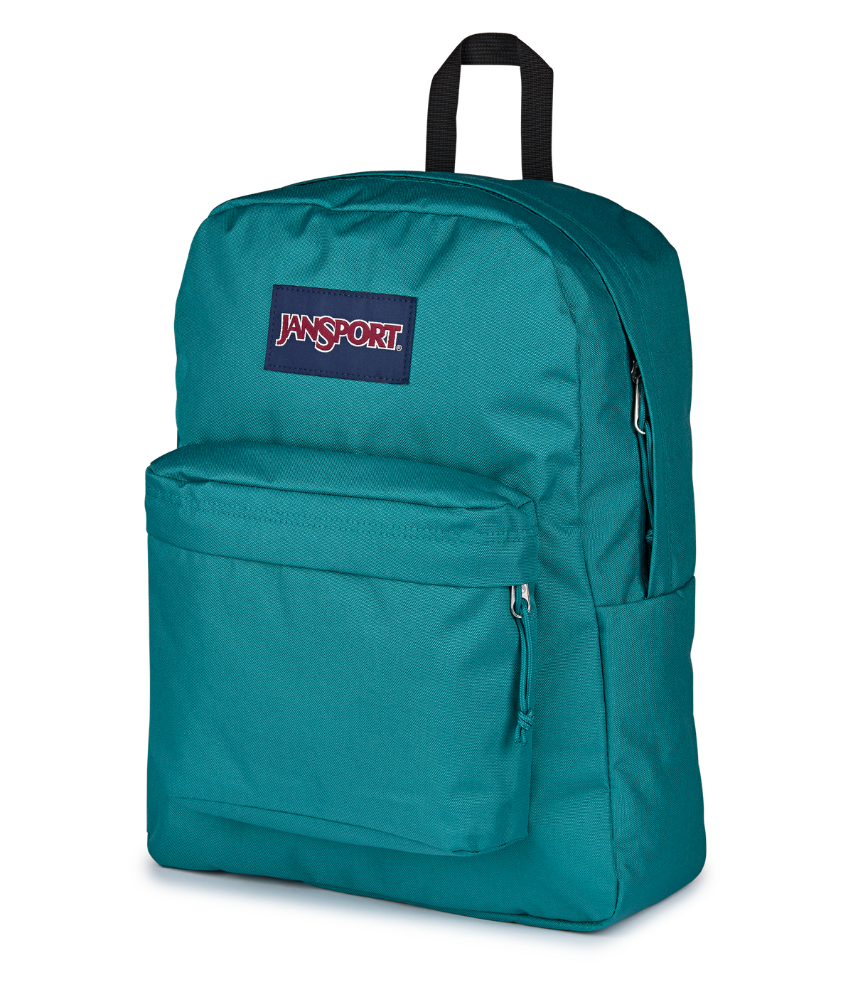 JanSport SuperBreak Plus Iconic Style in Emerald Pool — side view