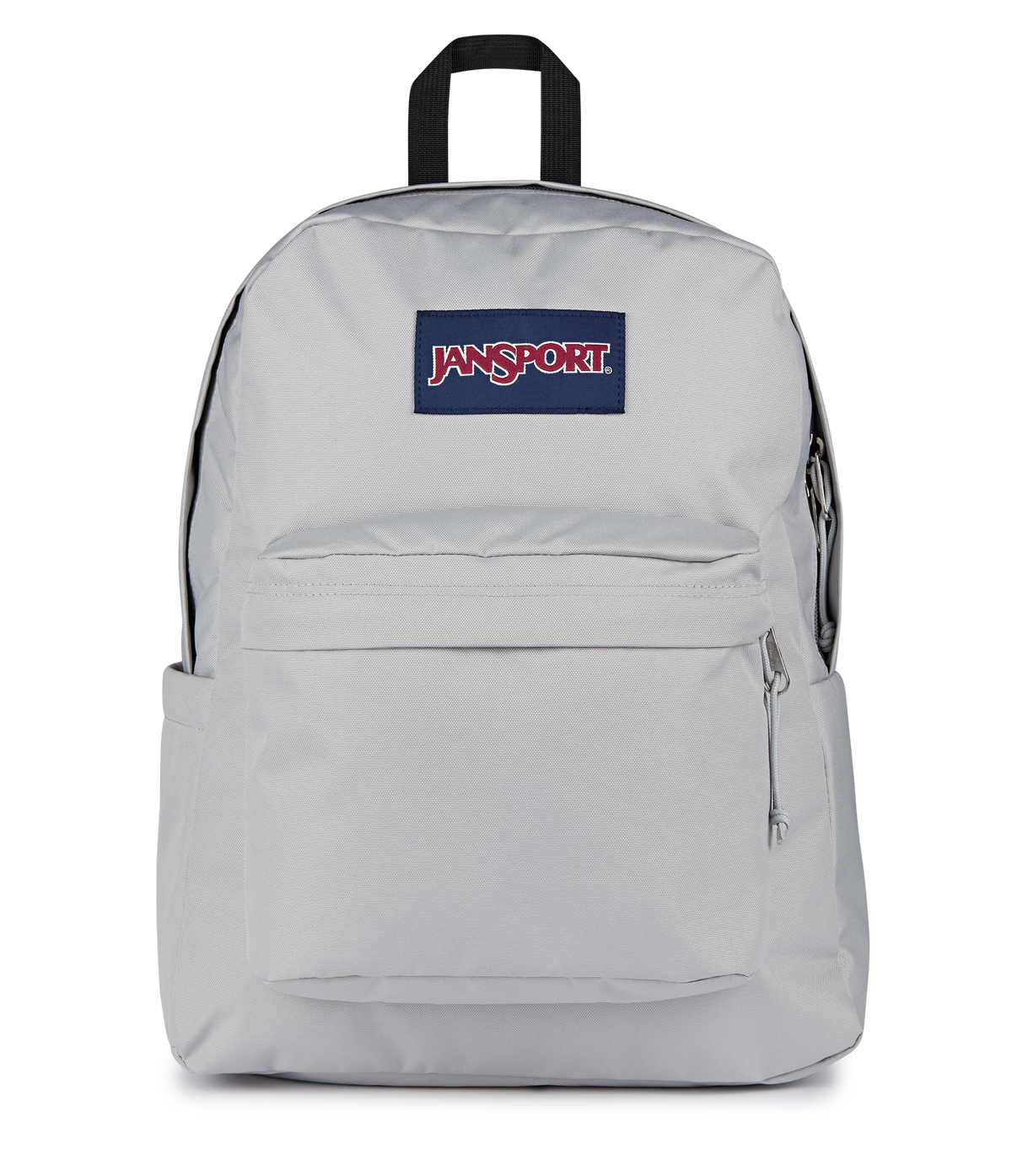 JanSport SuperBreak Plus Iconic Style in Grounded Grey — front view # color_Grounded Grey