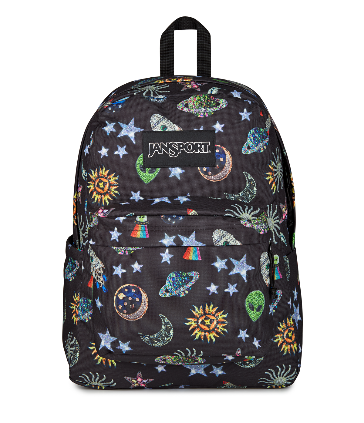 JanSport SuperBreak Plus Iconic Style in Galaxy Glam — front view # color_Galaxy Glam