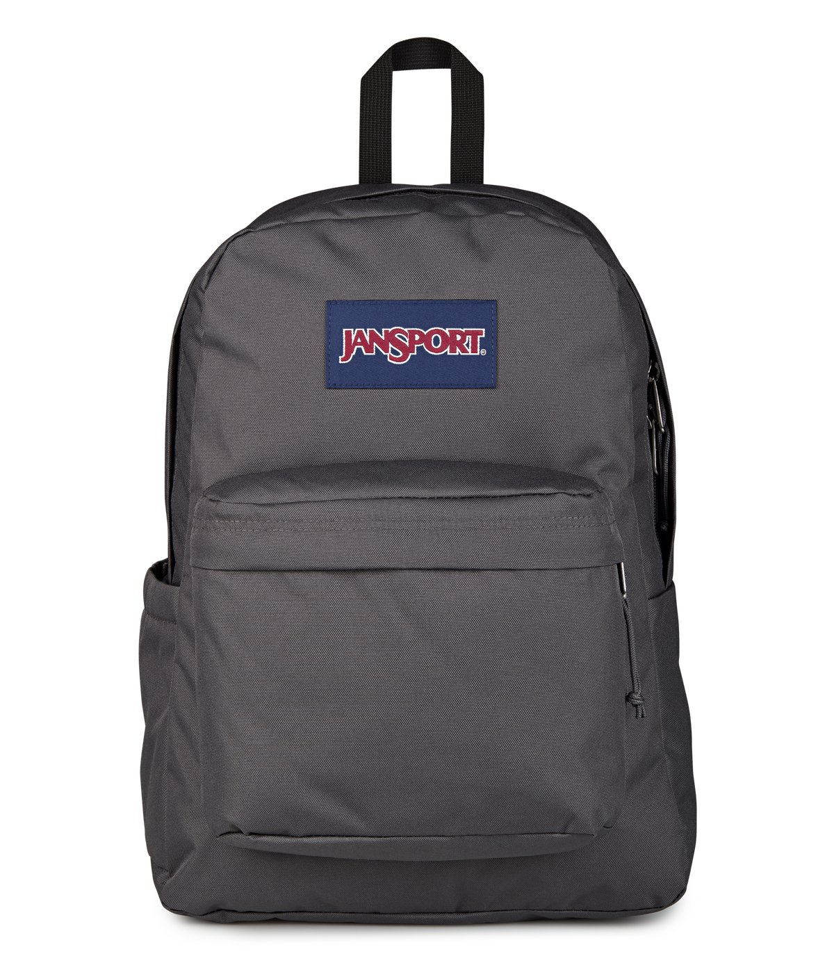 JanSport SuperBreak Plus Iconic Style in Smokey Grit — front view # color_Smokey Grit