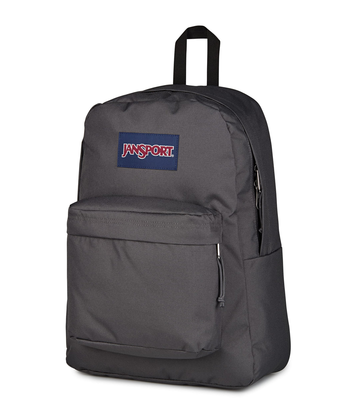 JanSport SuperBreak Plus Iconic Style in Smokey Grit — angle view