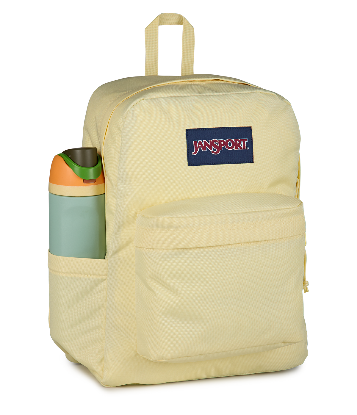 JanSport SuperBreak Plus Iconic Style in Lemon Ice — detail view