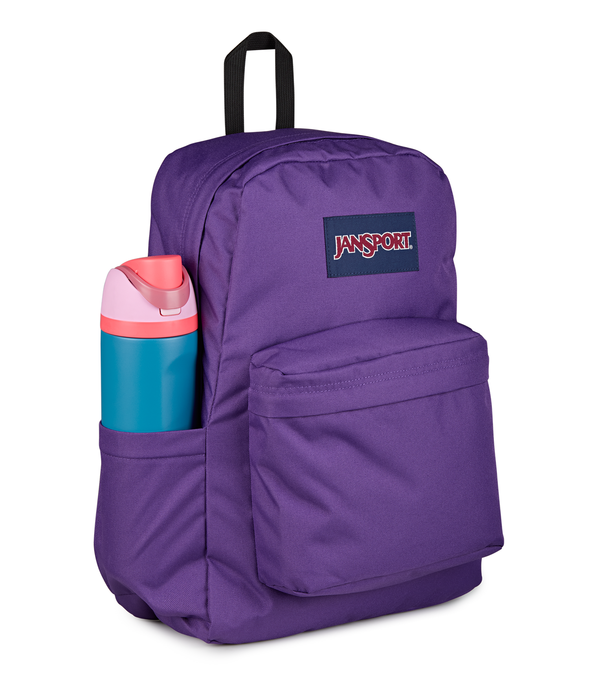 JanSport SuperBreak Plus Iconic Style in Grape Jelly — detail view