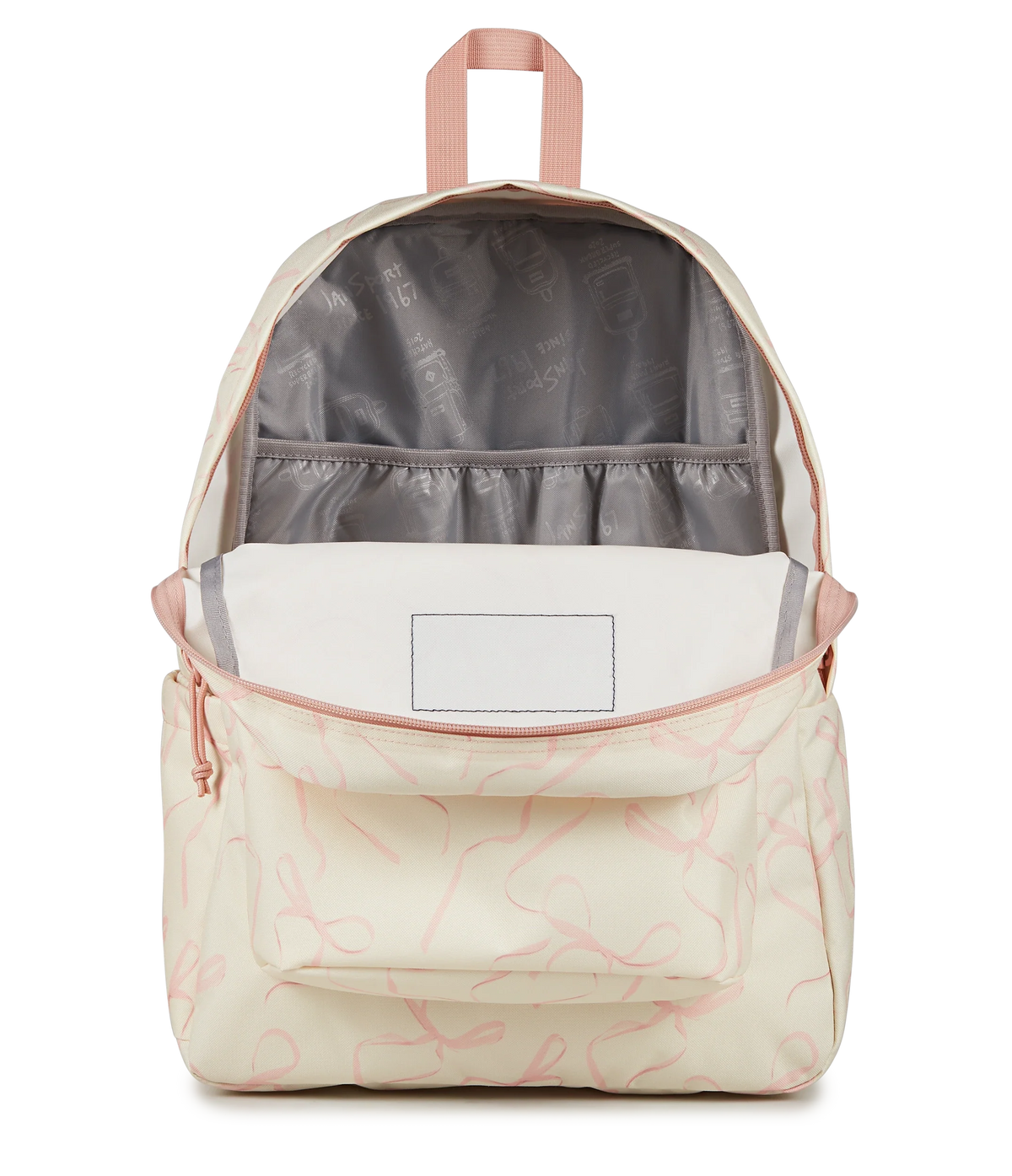 JanSport SuperBreak Plus Iconic Style in Rows of Bows — interior view