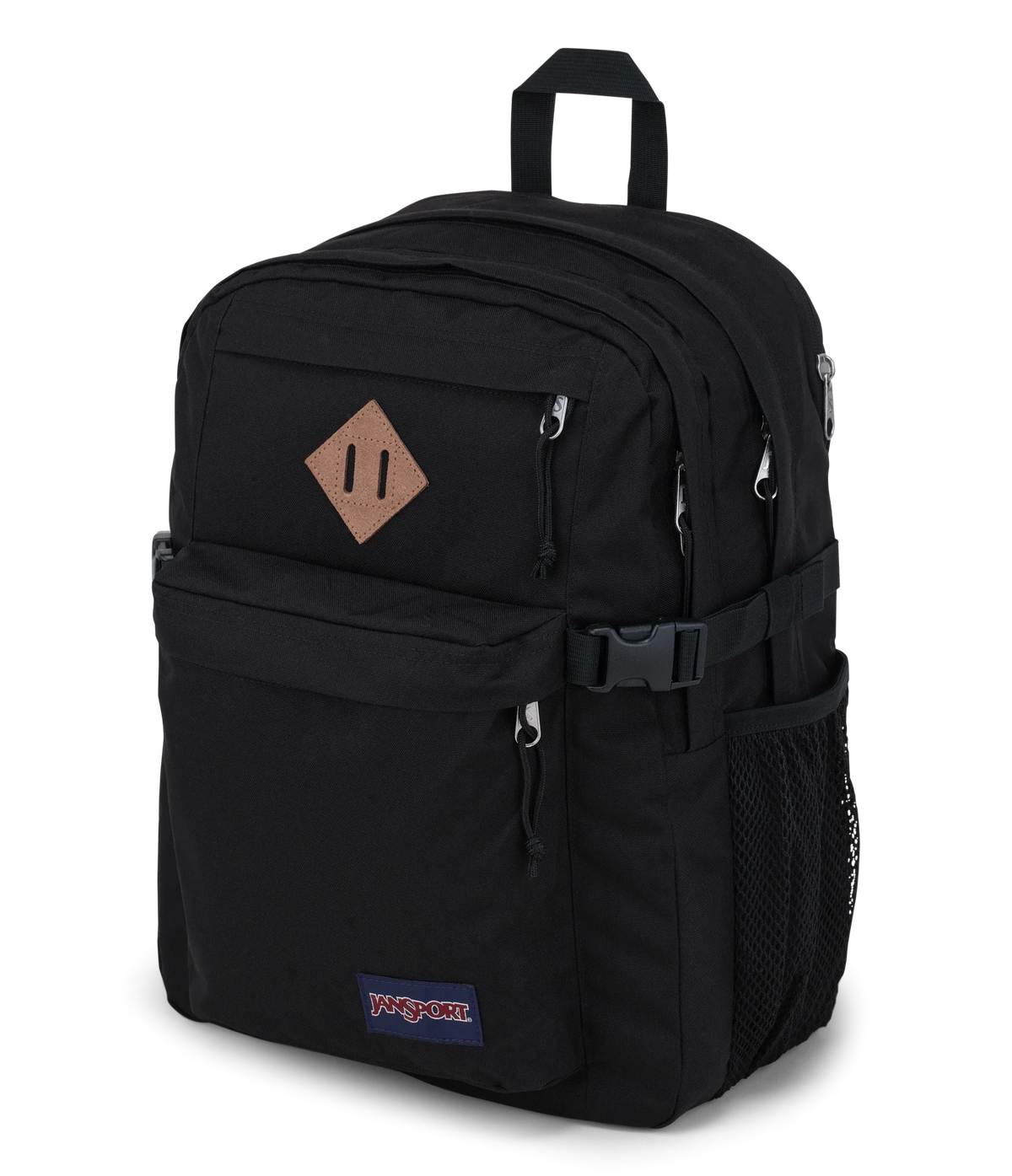 JanSport Main Campus Iconic Style in Black — side view # color_Black