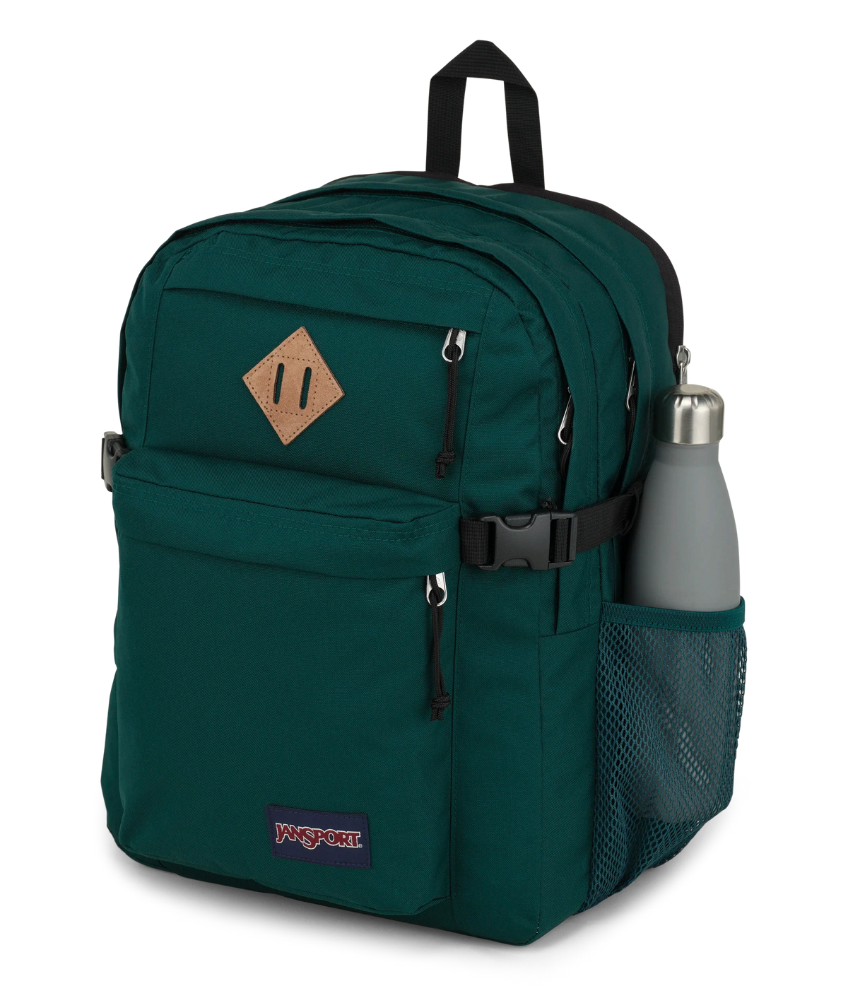 JanSport Main Campus Iconic Style in Deep Juniper — detail view