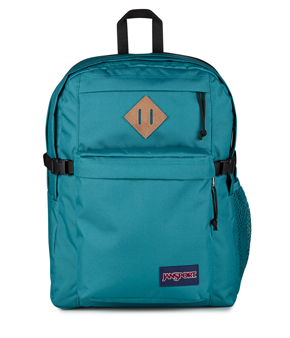 JanSport Main Campus Iconic Style in Emerald Pool — front view # color_Emerald Pool