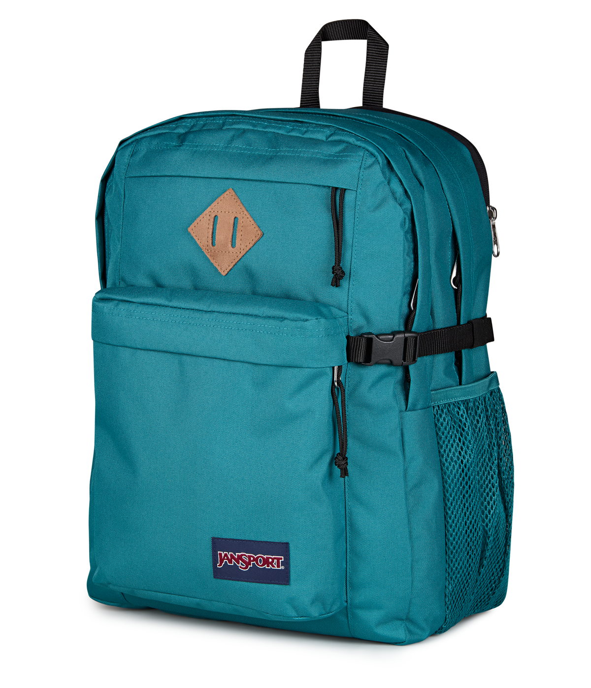 JanSport Main Campus Iconic Style in Emerald Pool — side view