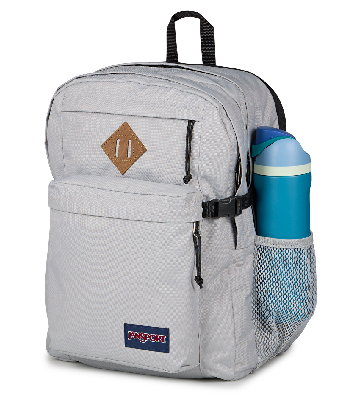 JanSport Main Campus Iconic Style in Grounded Grey — detail view