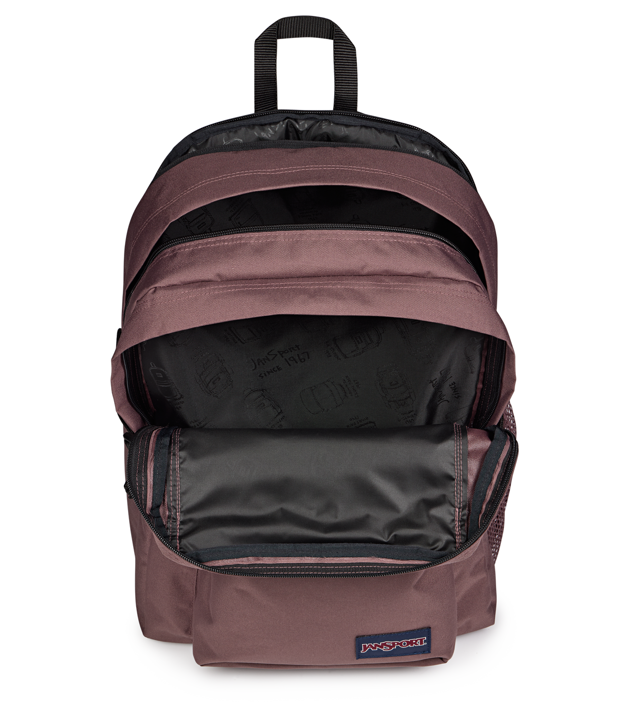 JanSport Main Campus Iconic Style in Mahogany Haze — interior view