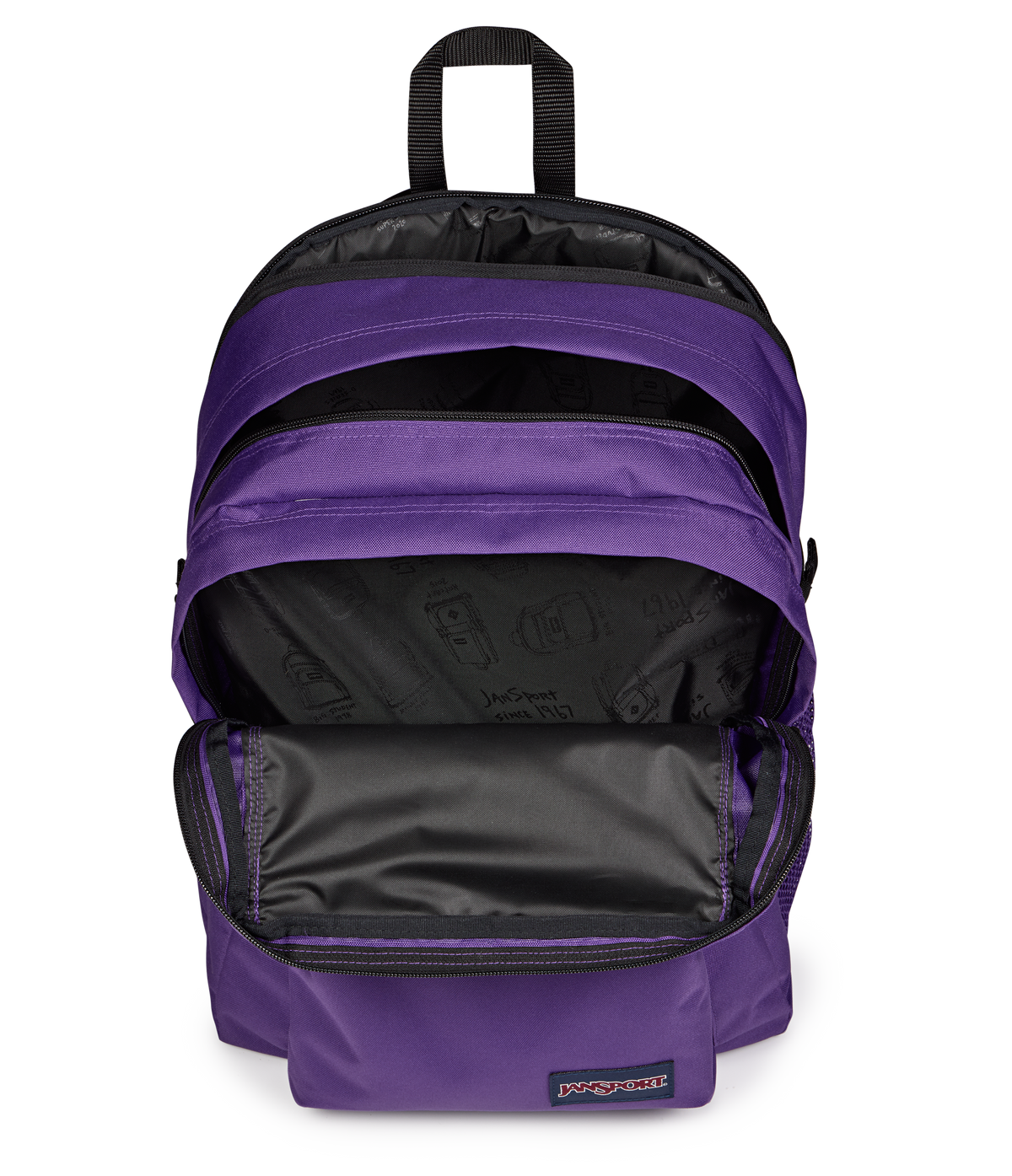JanSport Main Campus Iconic Style in Grape Jelly — interior view