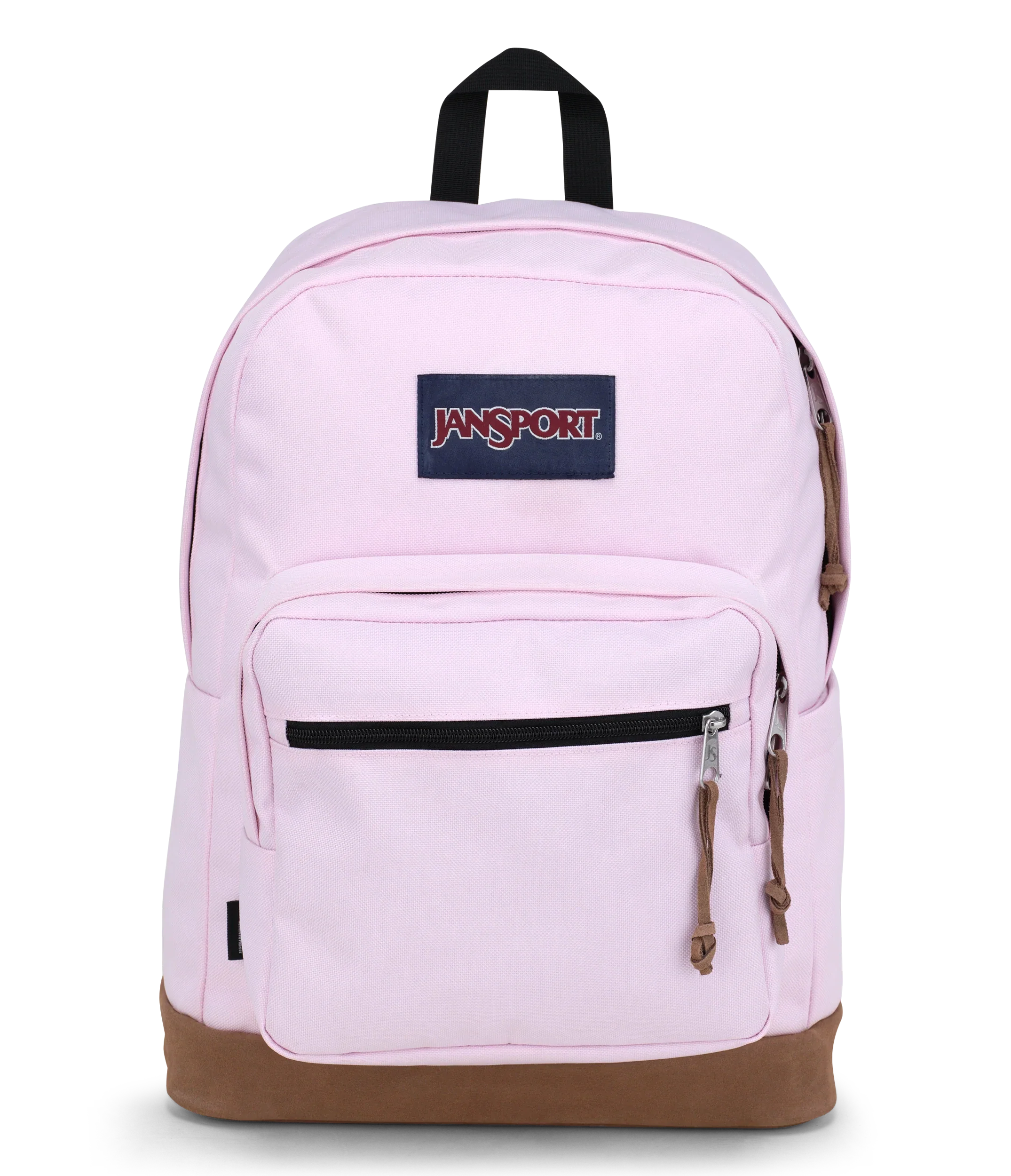 Jansport Right Pack Backpack Iconic Style in Pink Ice — front view # color_Pink Ice