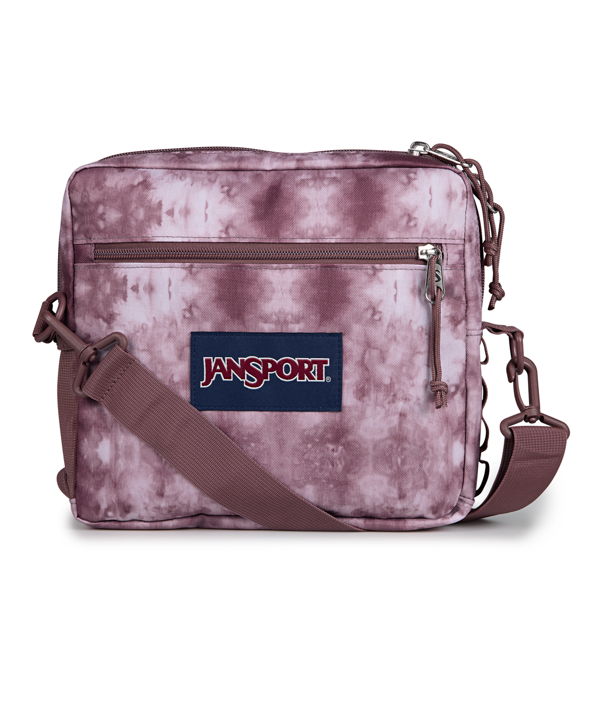 JanSport Central Adaptive Accessory Bag in Ice Dyed Mahogany Haze — front view # color_Ice Dyed Mahogany Haze