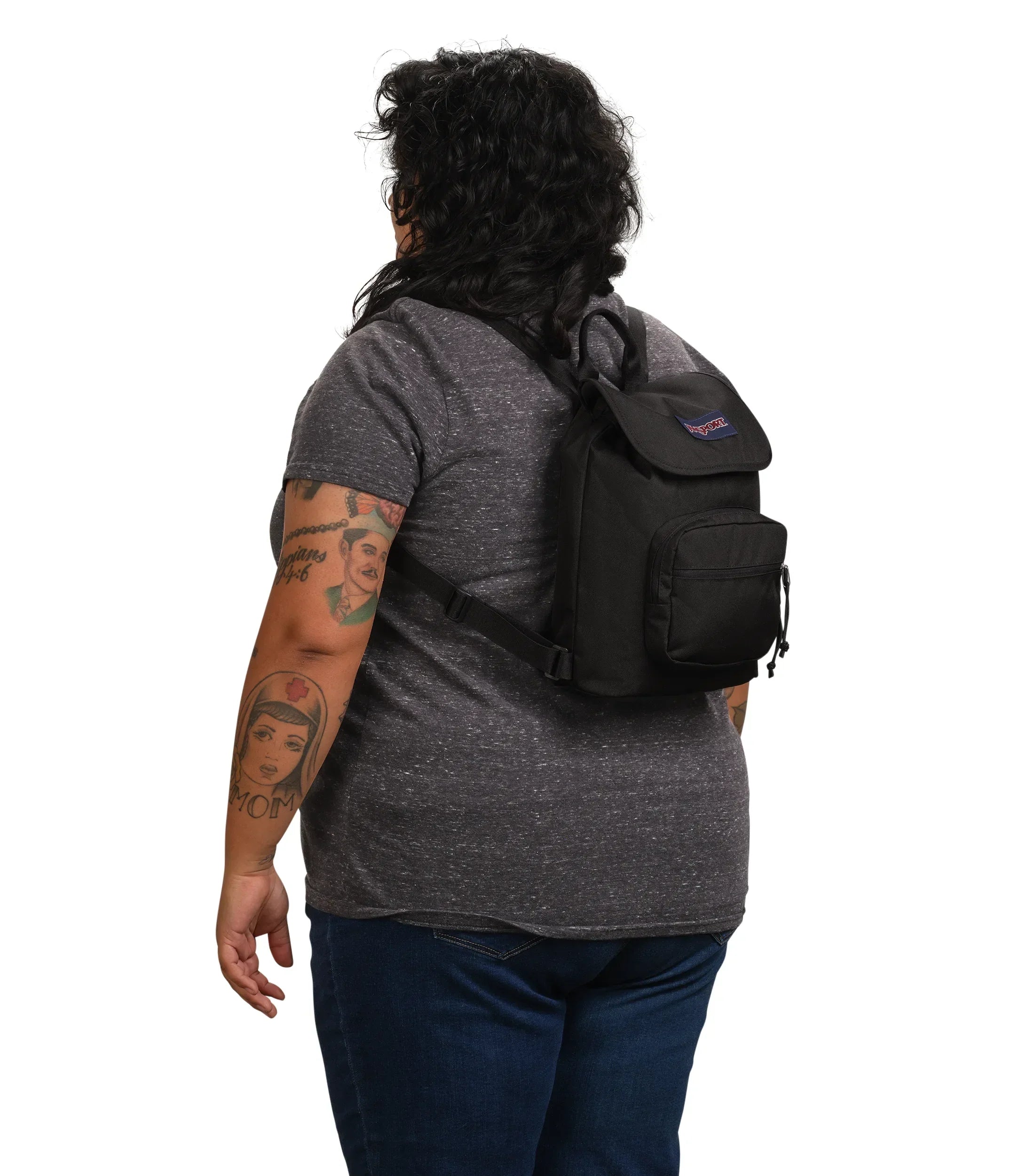 JanSport Highlands Mini Pack in Black — angle view 2