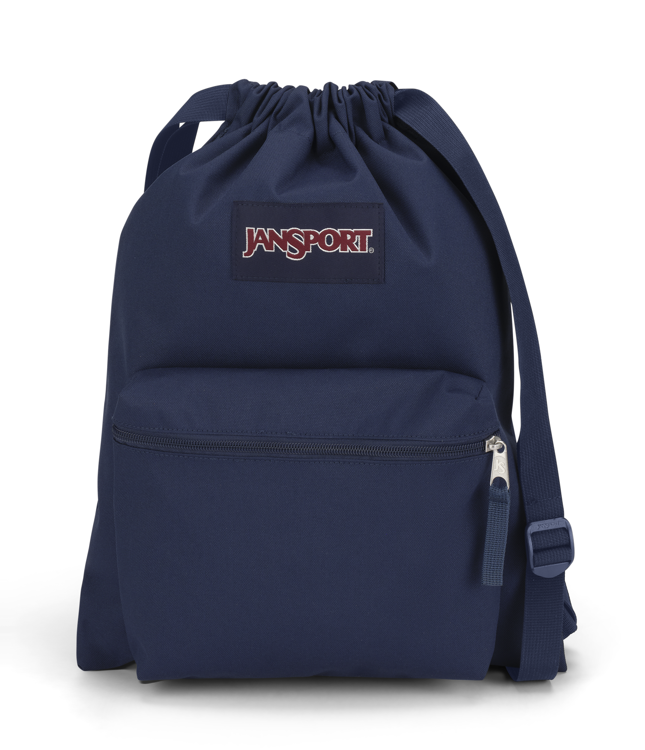 JanSport Draw Sack in Navy — front view