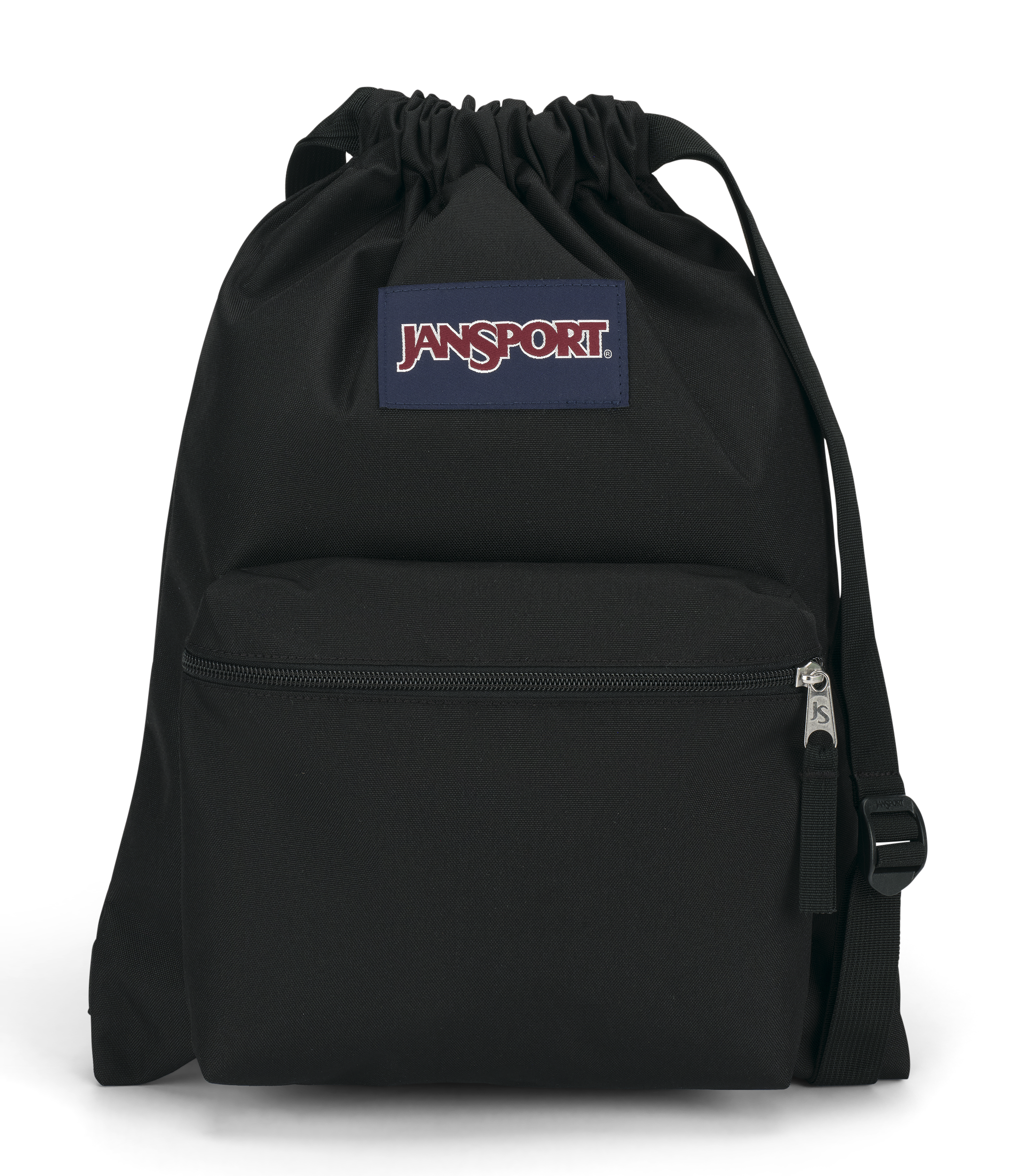 JanSport Draw Sack in Black — front view