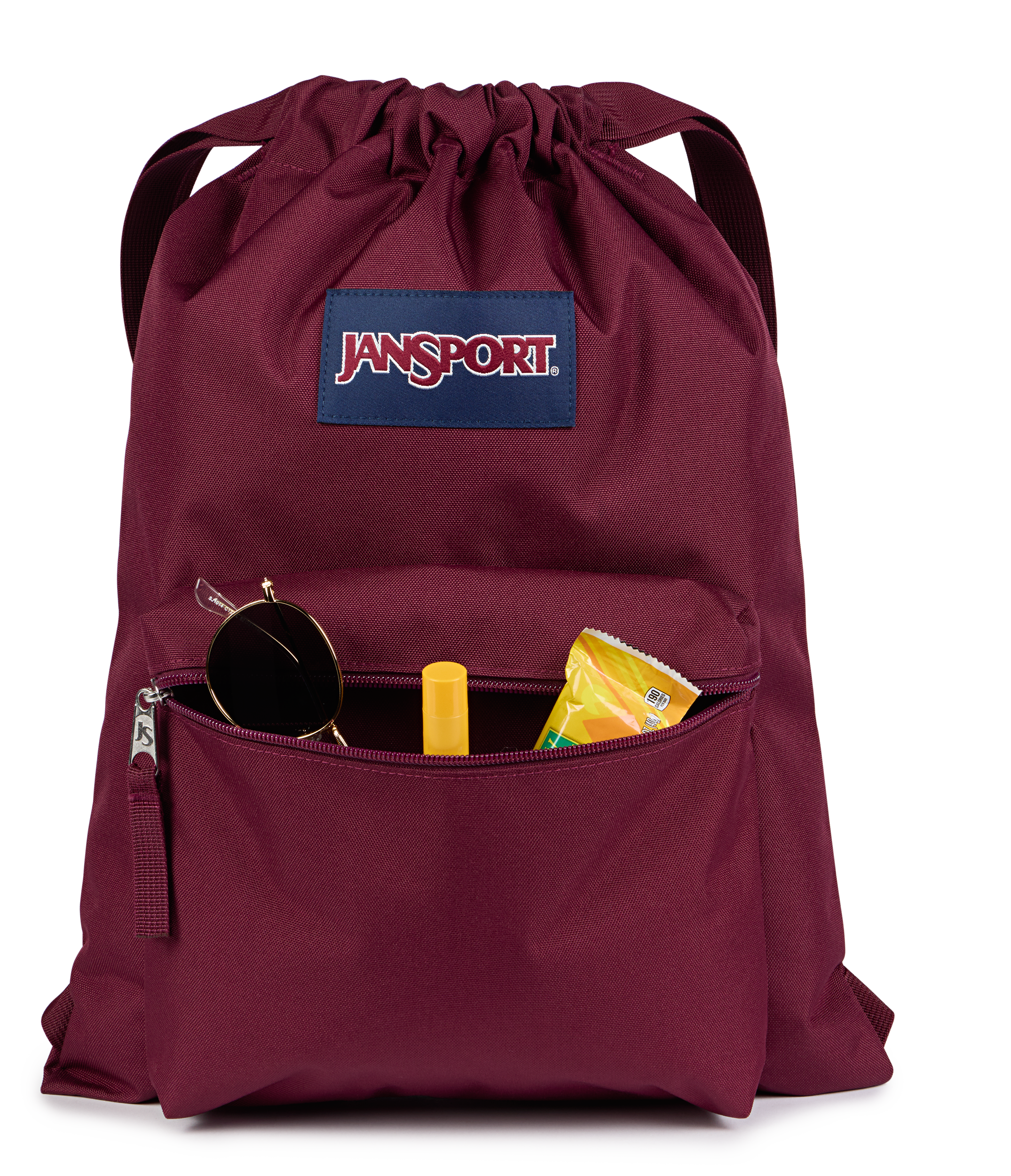 JanSport Draw Sack in Cherry Lacquer — detail view 3