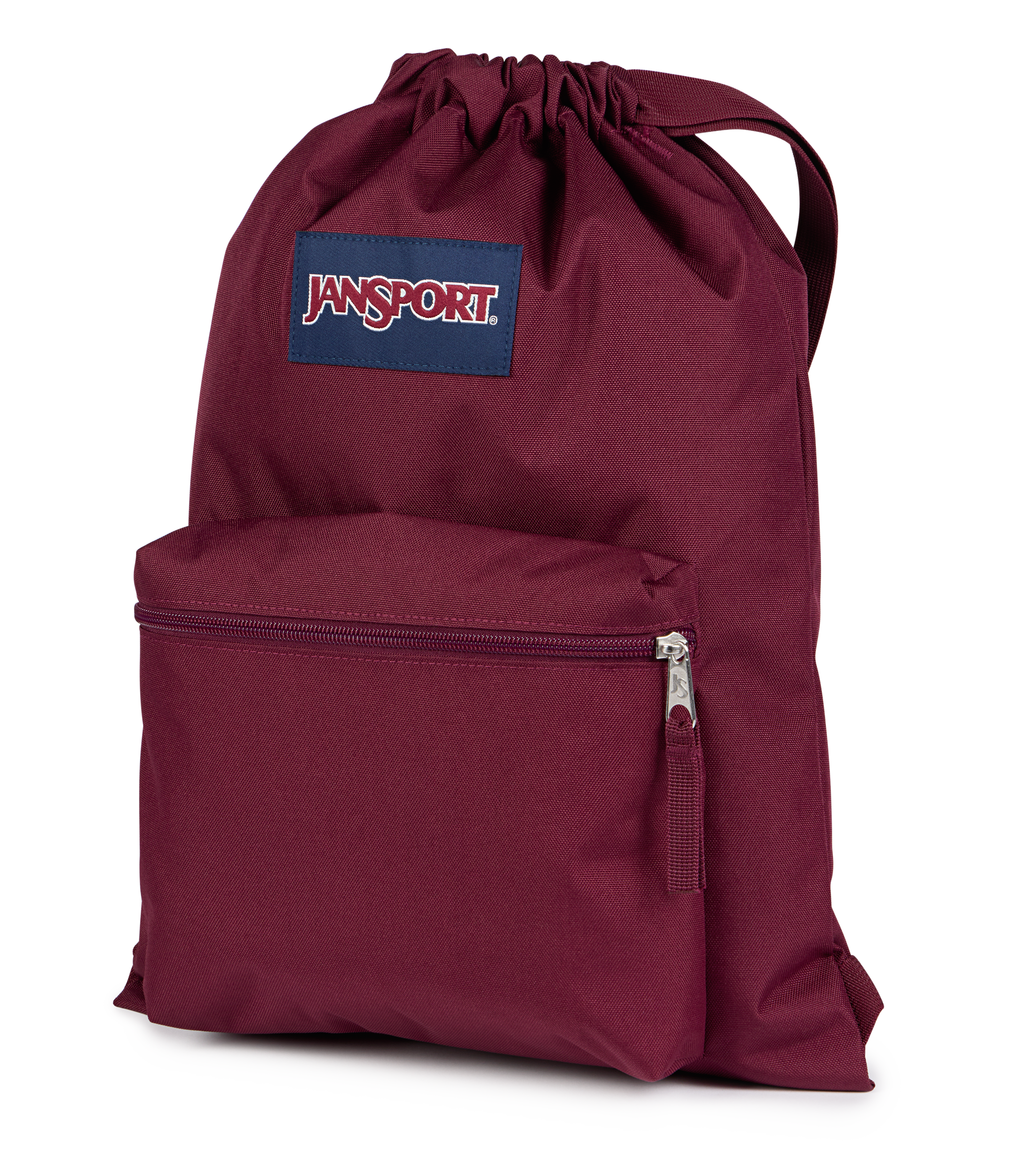 JanSport Draw Sack in Cherry Lacquer — angle view 3
