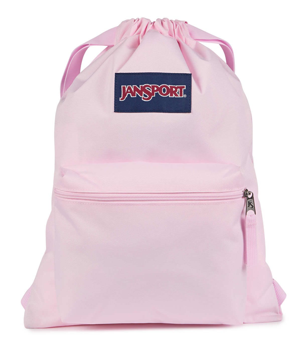 JanSport Draw Sack in Pink Ice — front view # color_Pink Ice