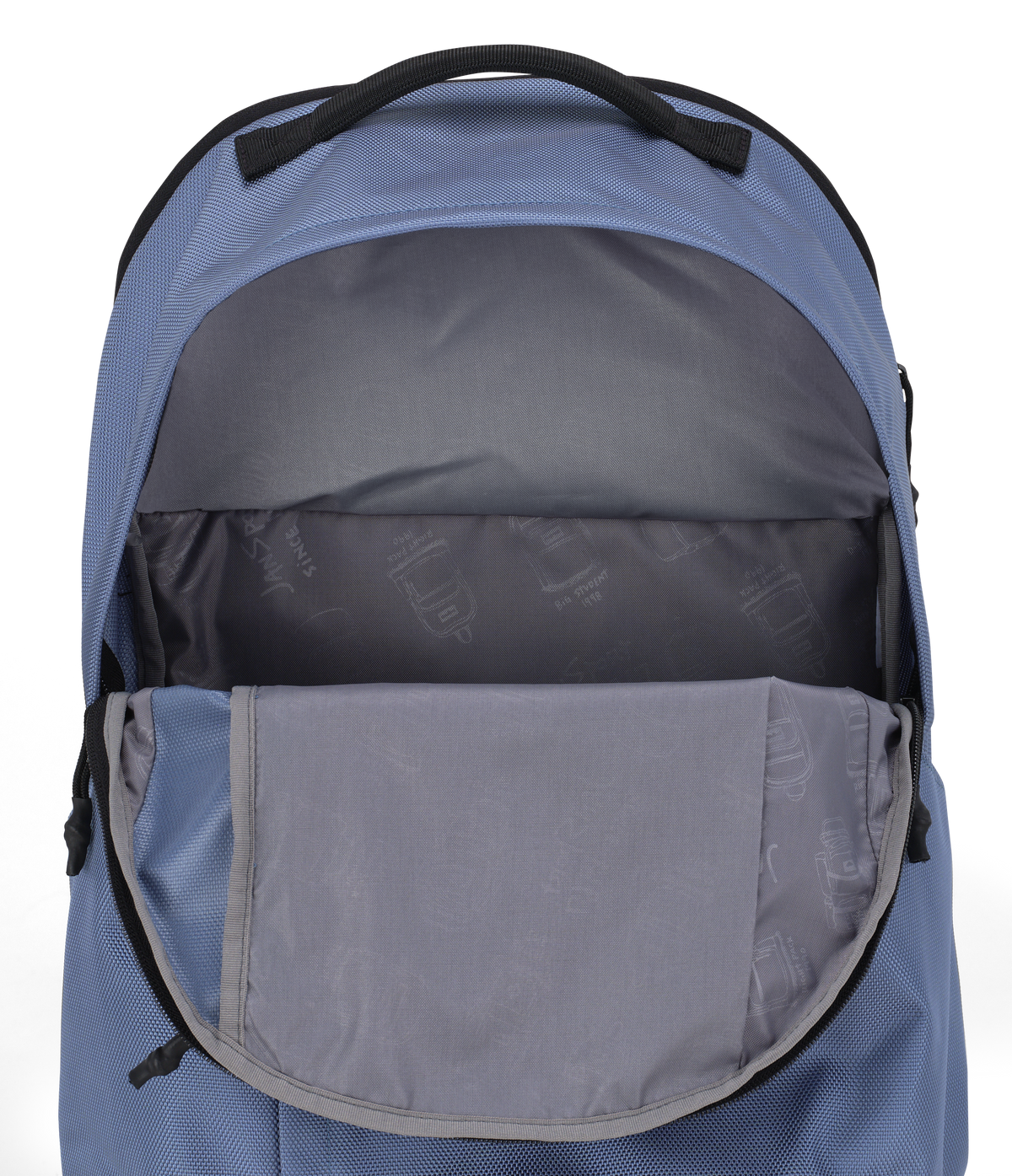 Jansport Station Pack in Elemental Blue — interior view