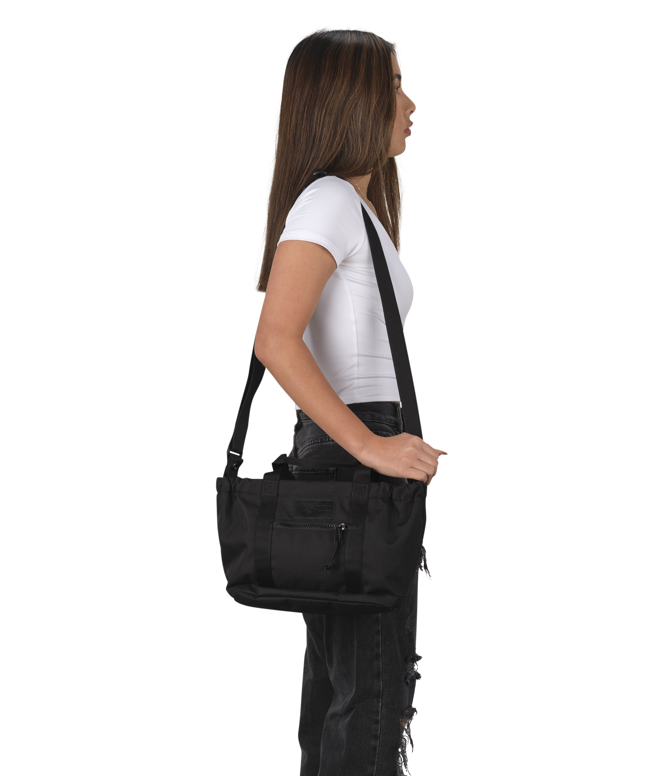 JanSport Everyday Mini Tote in Black — angle view 3