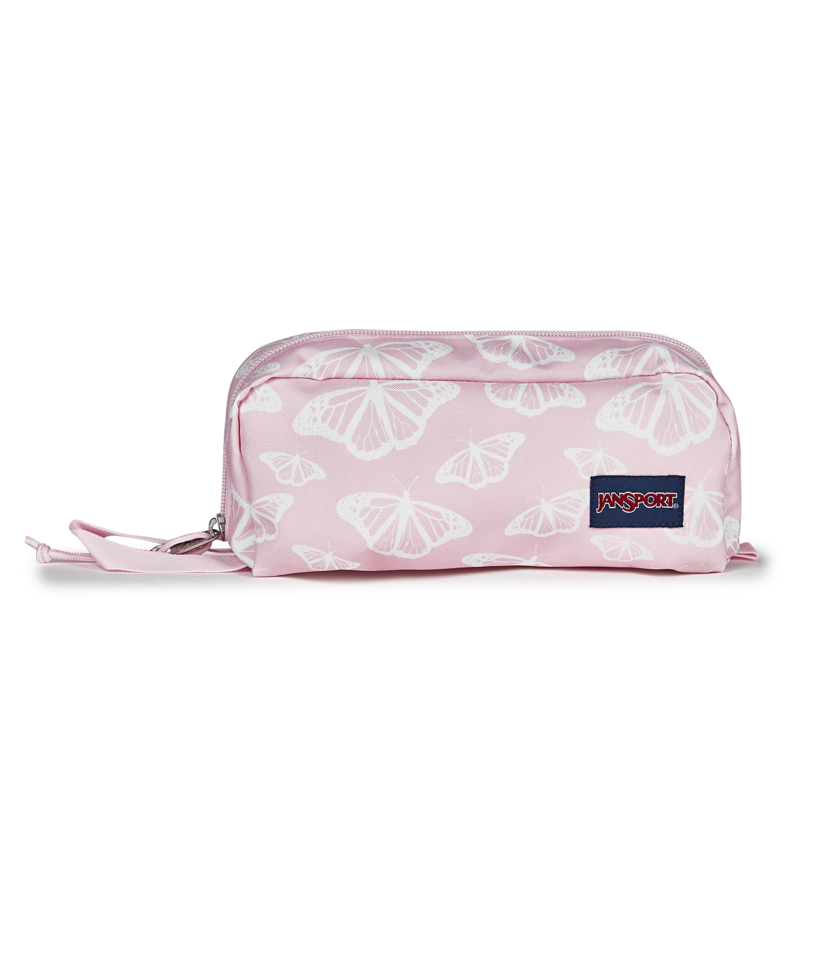JanSport Perfect Pouch in Flutter By Pink — front view # color_Flutter By Pink