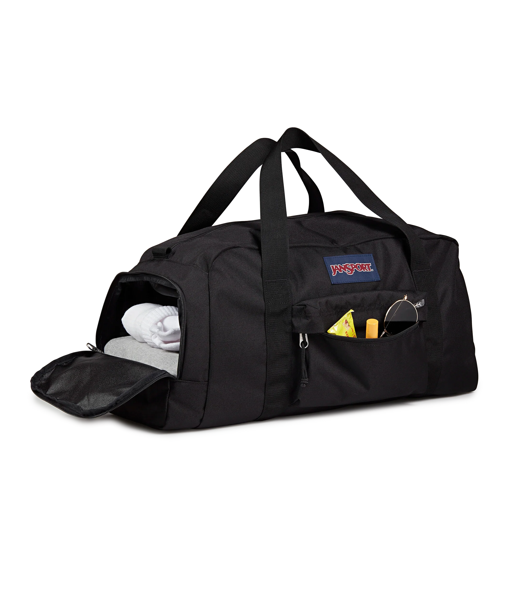 JanSport Weekender Medium Duffel in Black — detail view 3