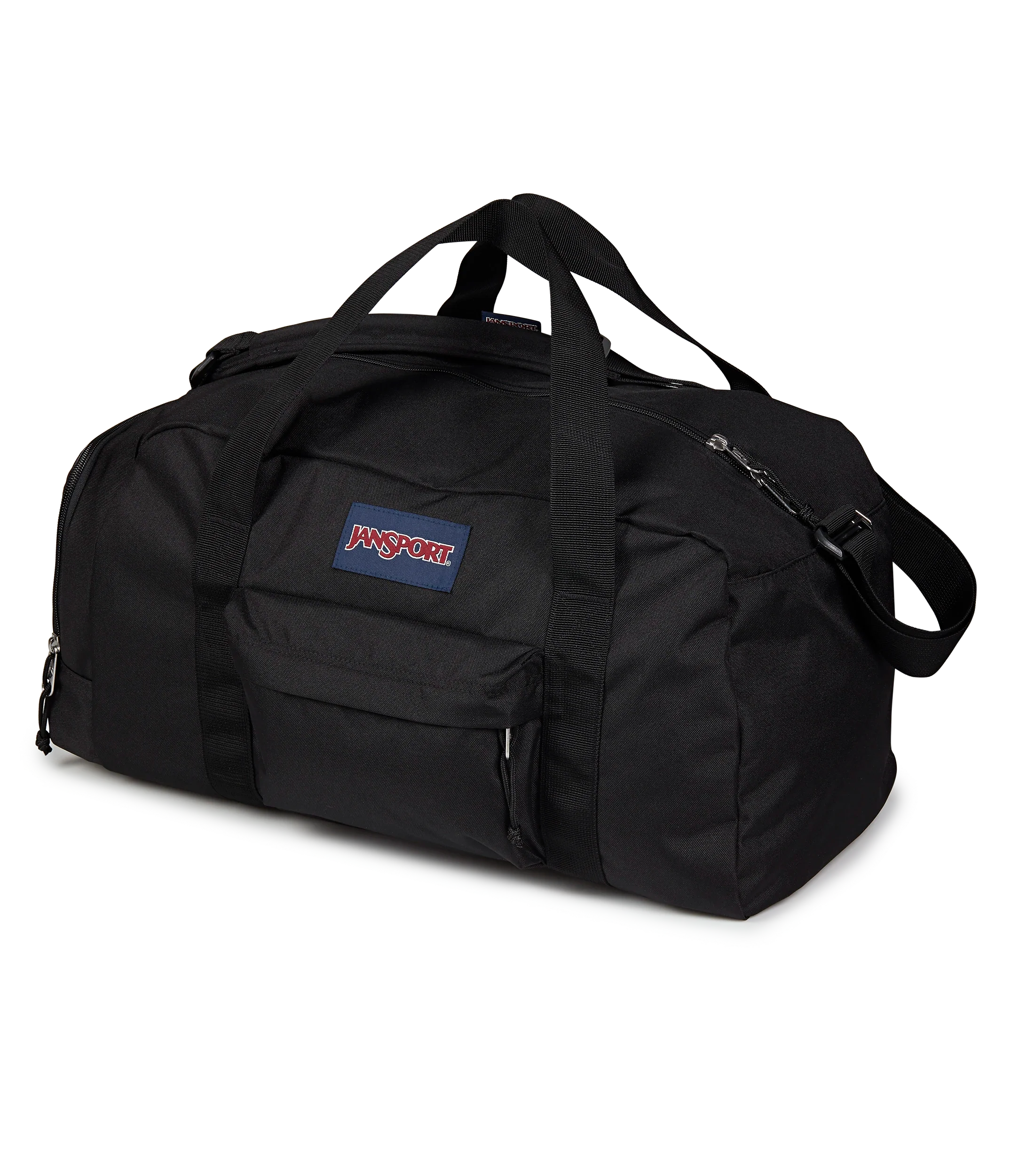 JanSport Weekender Medium Duffel in Black — angle view 4
