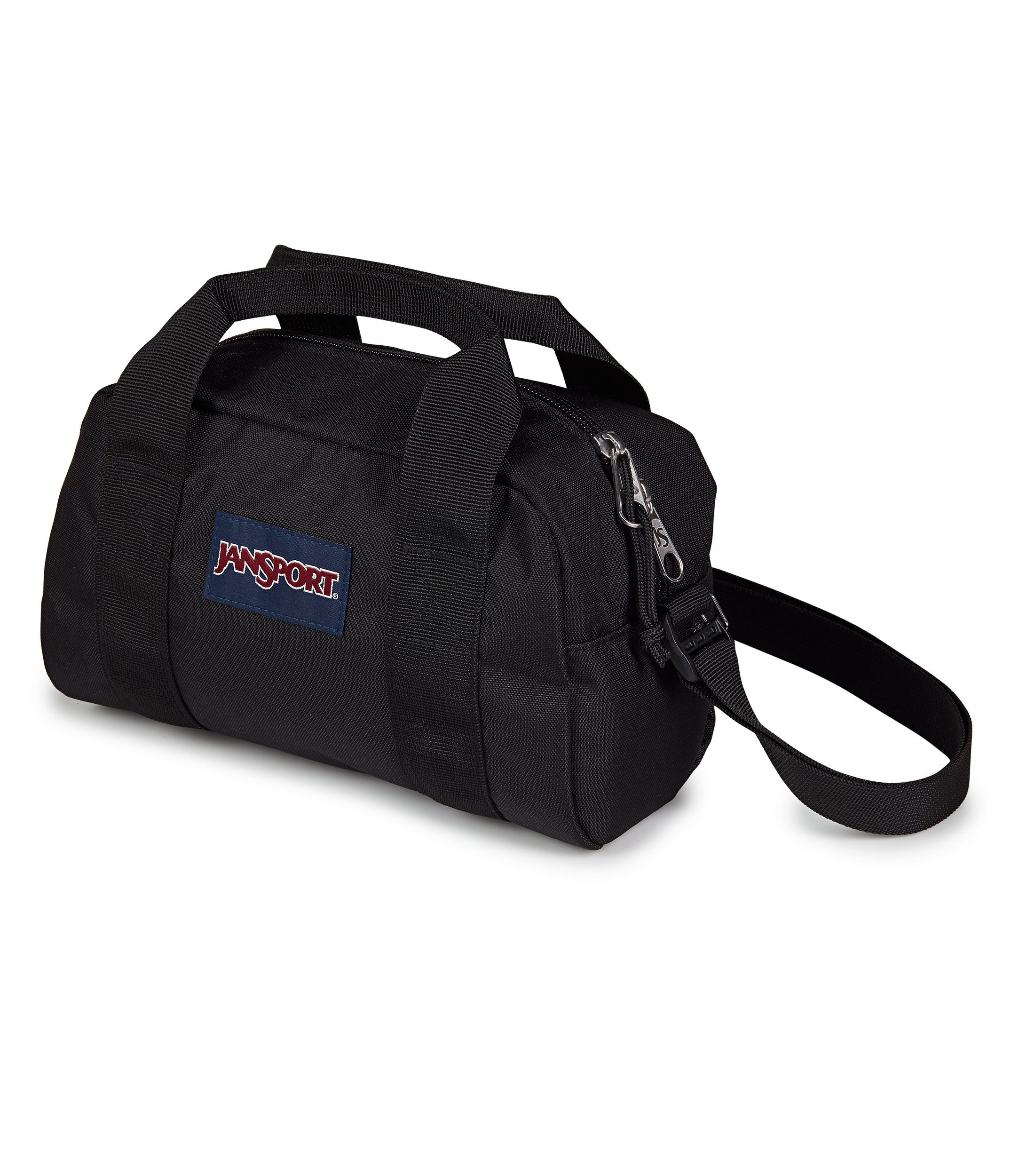 JanSport Weekender Mini Duffel in Black — angle view 4