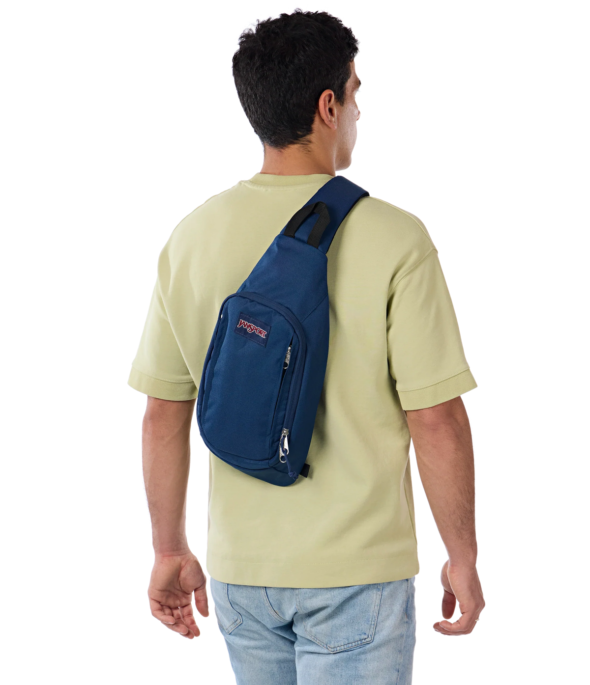 JanSport Move Sling Bag in Navy — lifestyle