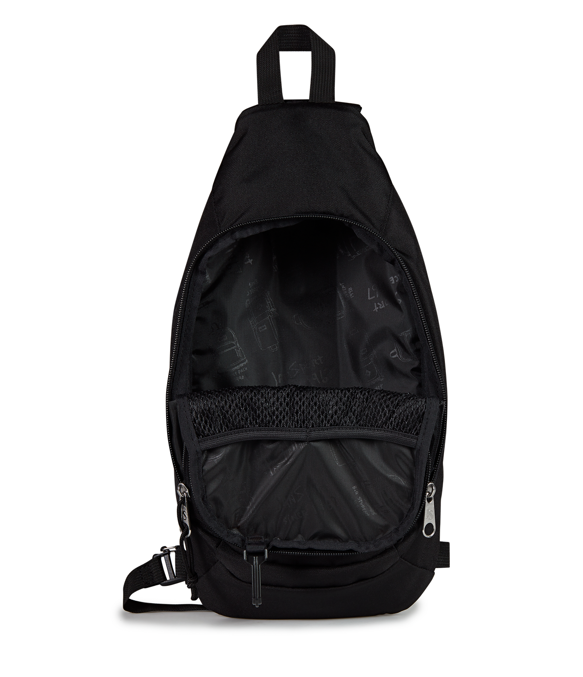 JanSport Move Sling Bag in Black — interior view