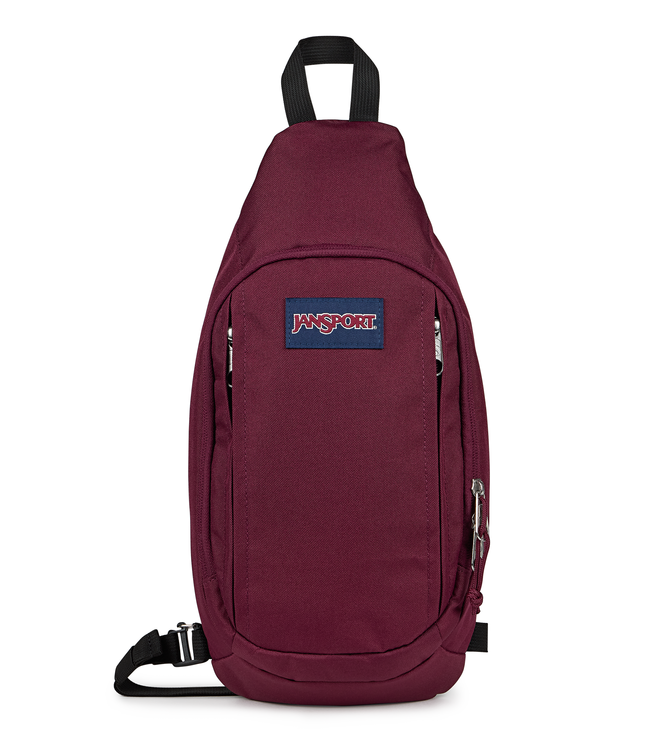 JanSport Move Sling Bag in Cherry Lacquer — front view # color_Cherry Lacquer