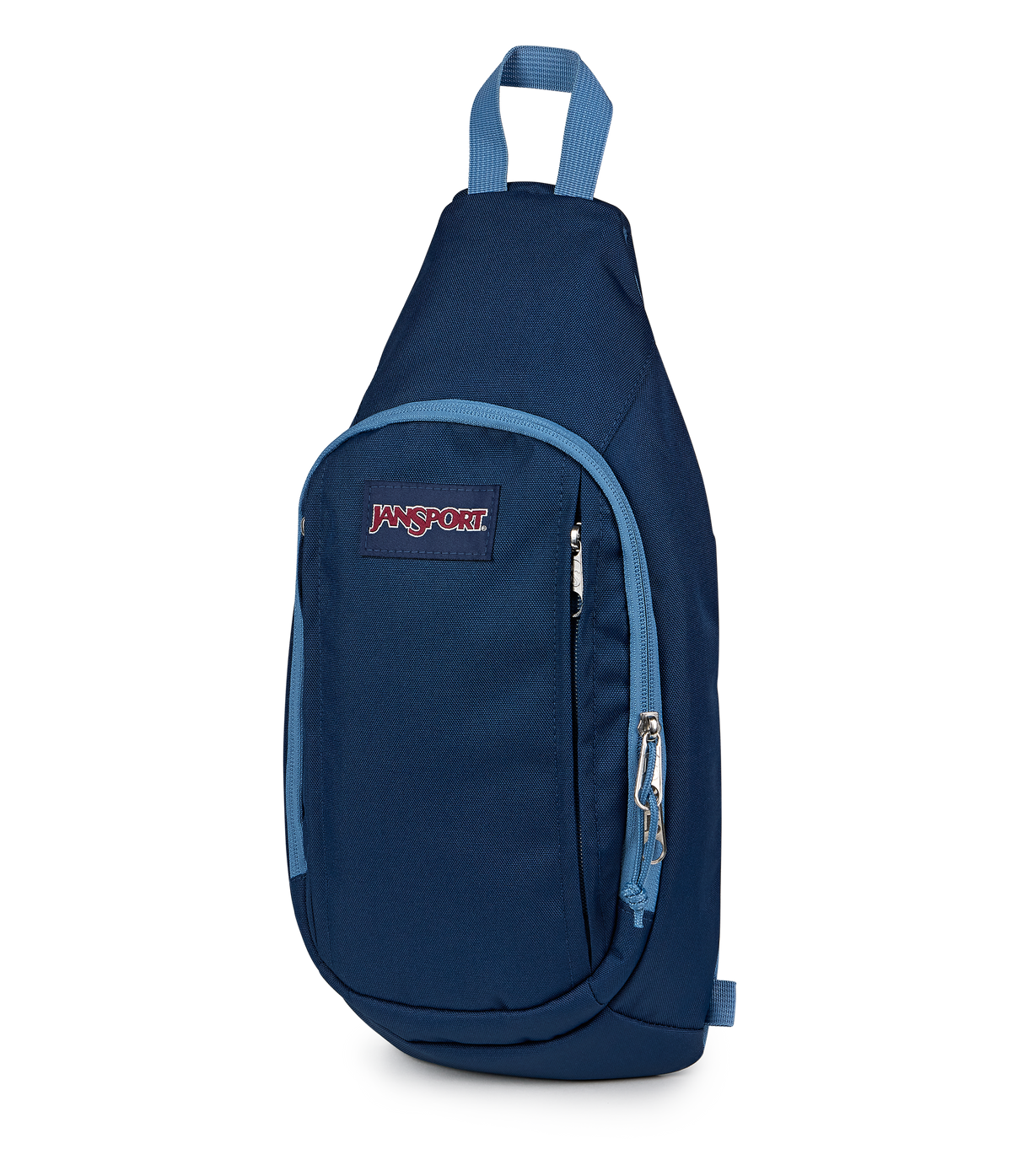 JanSport Move Sling Bag in Navy/Elemental Blue — side view