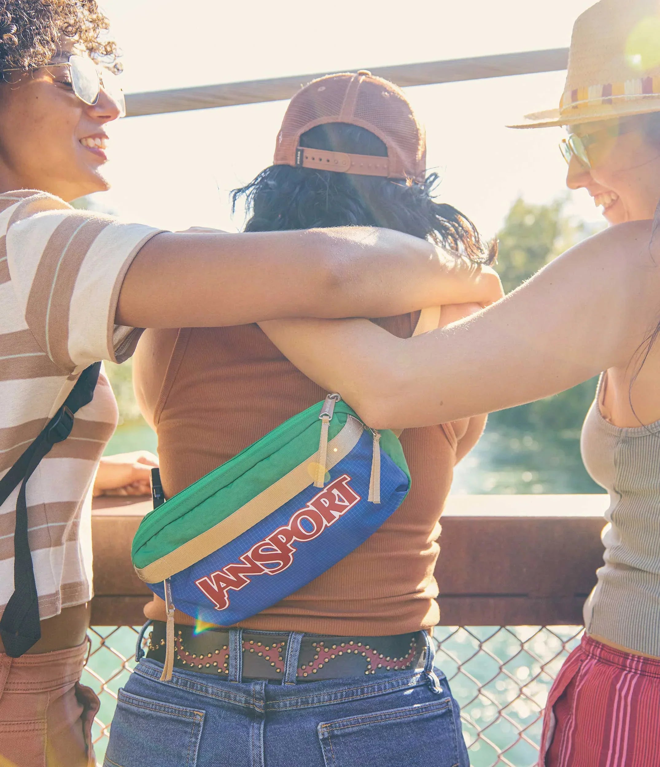 JanSport Washington Waistpack in Jelly Kelly — angle view 5
