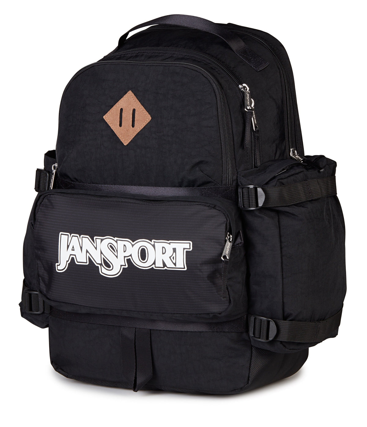 Jansport Seattle Pack Retro Series in Black — angle view