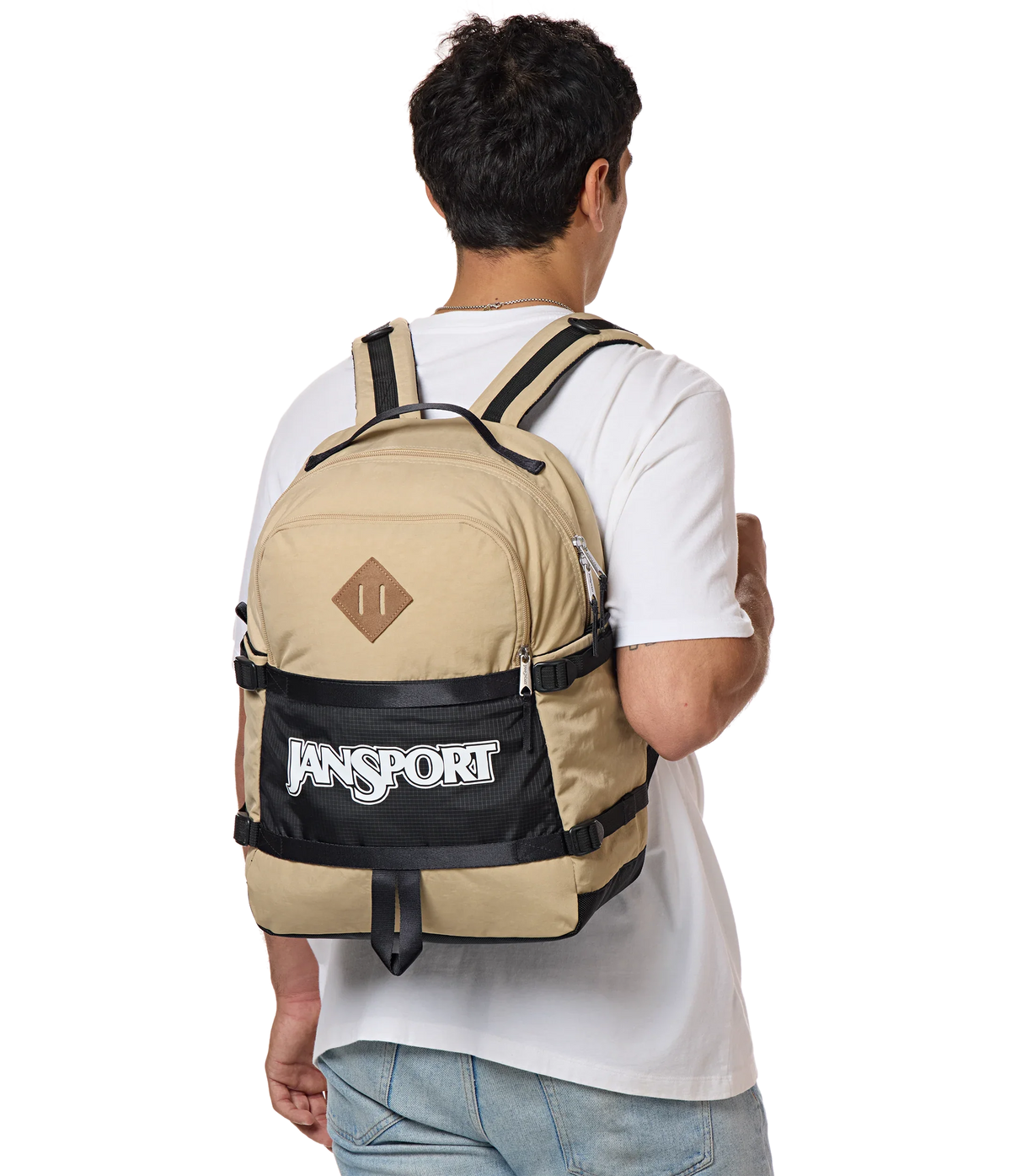 Jansport Small Seattle Pack Retro Series in Travertine — lifestyle