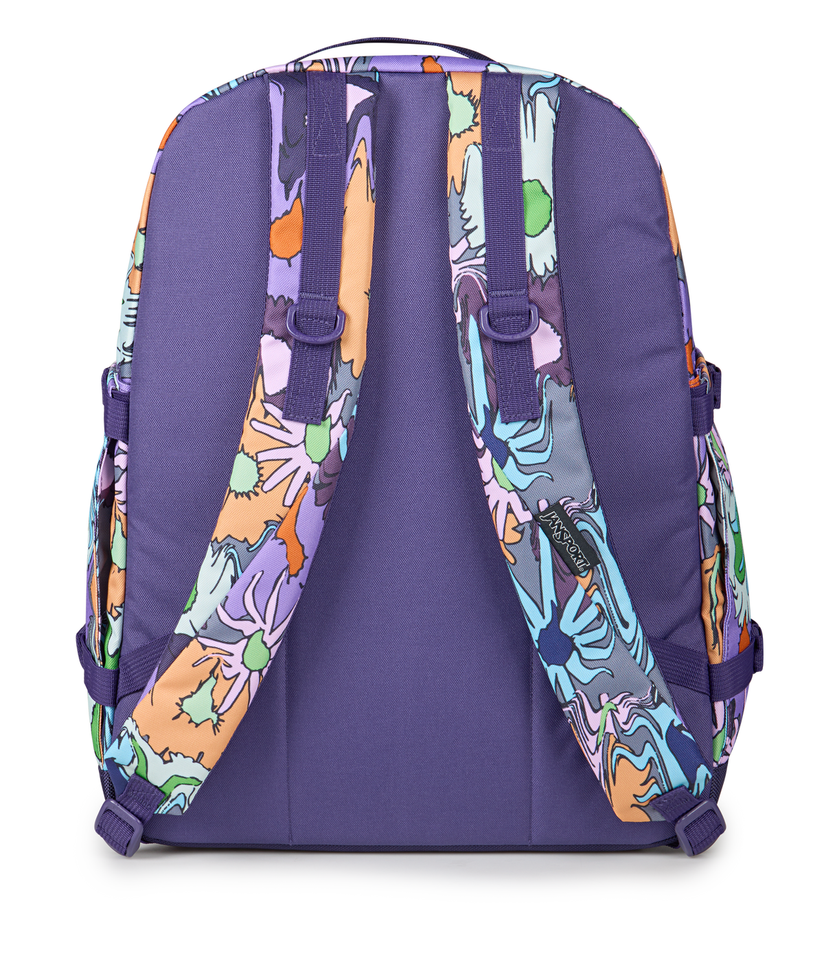 Jansport Small Seattle Pack Retro Series in Melted Blooms Yellow — back view