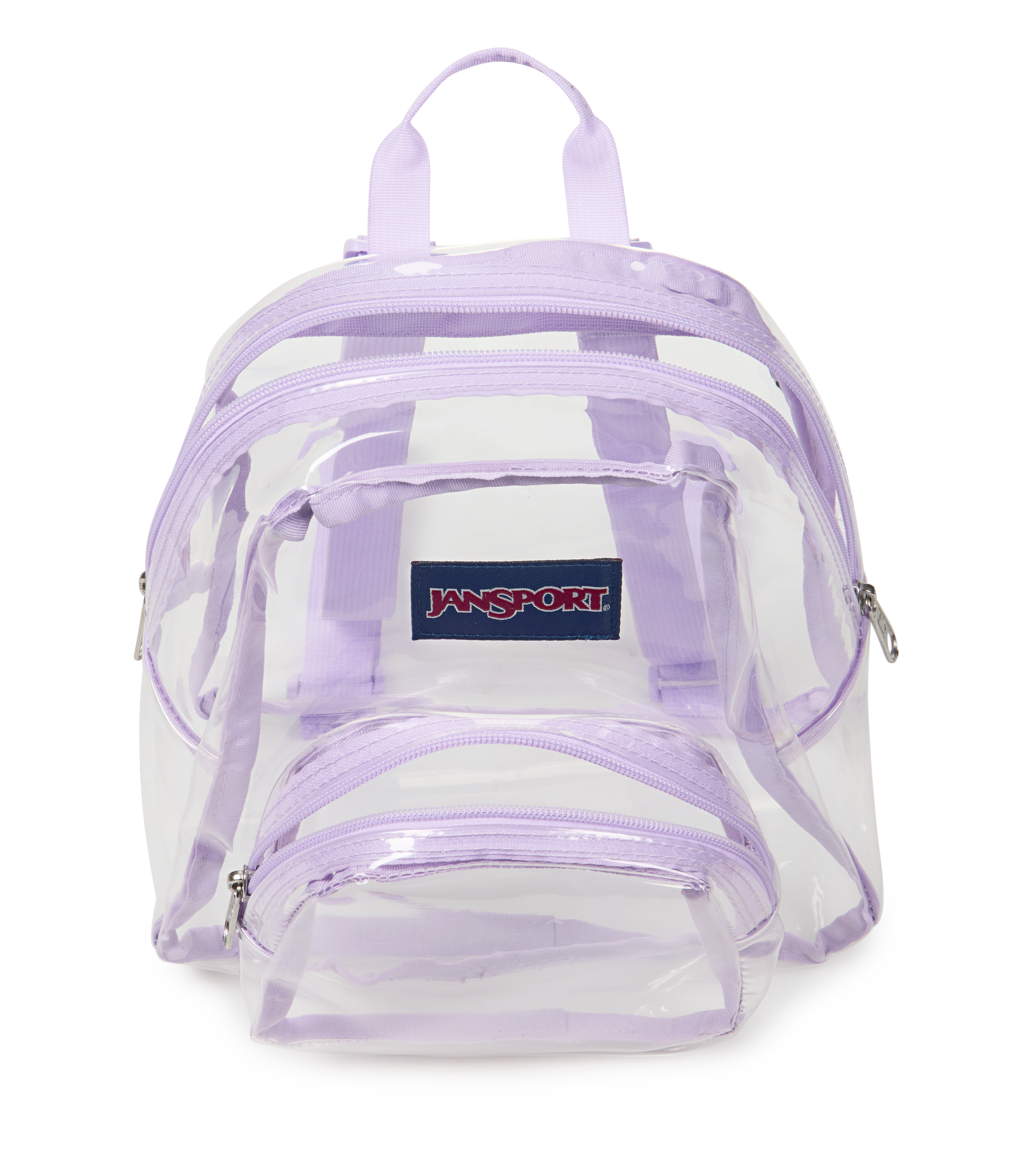 JanSport Clear Mini Pack in Pastel Lilac — angle view 4