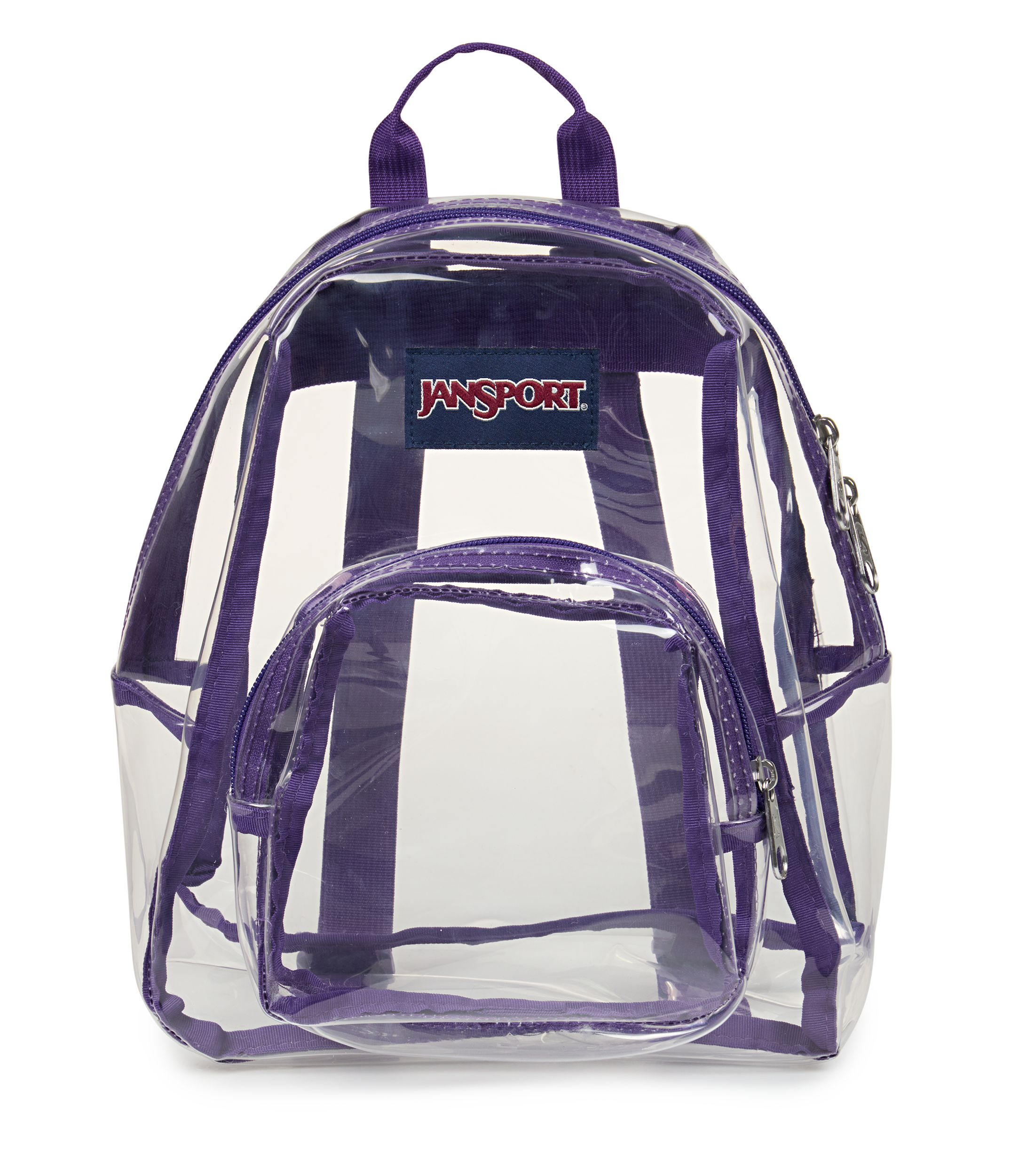 JanSport Clear Mini Pack in Grape Jelly — front view