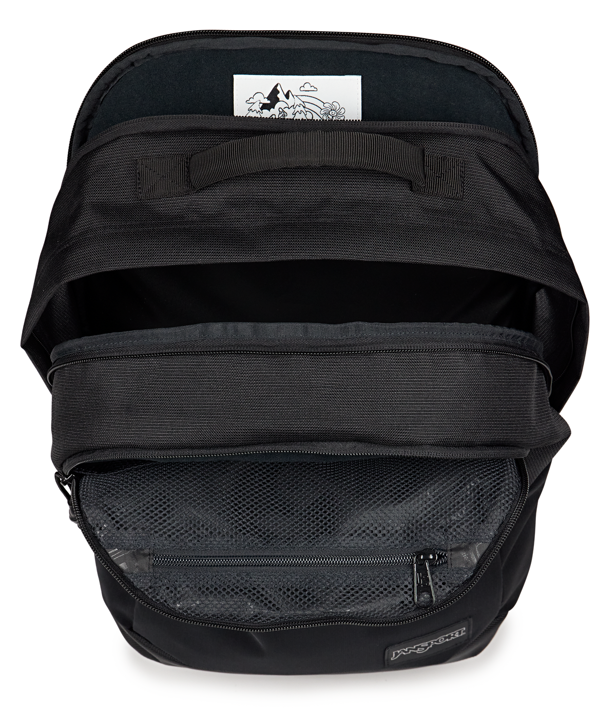 Jansport Journey Pack in Black — interior view