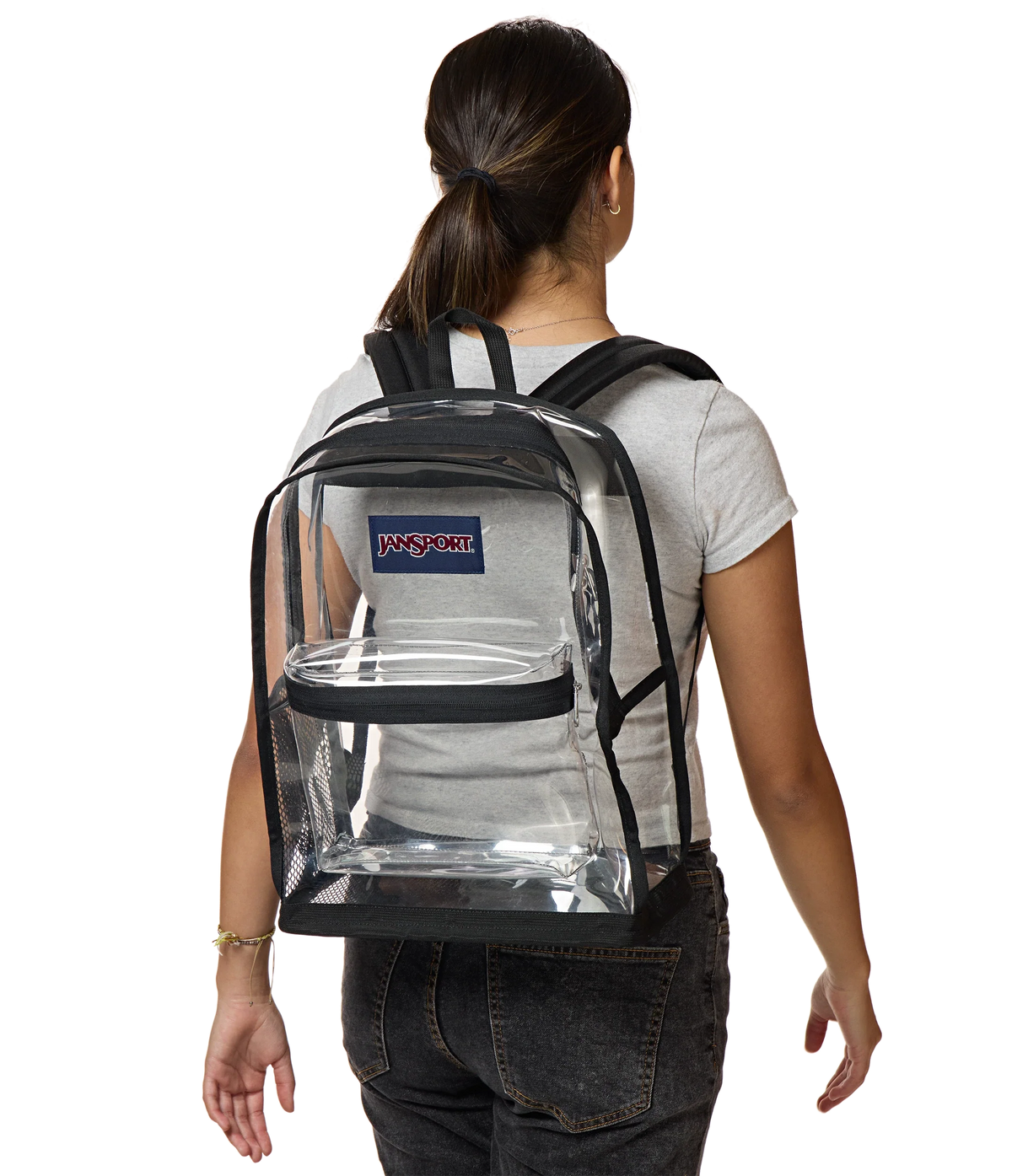 JanSport Clear Pack in Clear — lifestyle # color_Clear