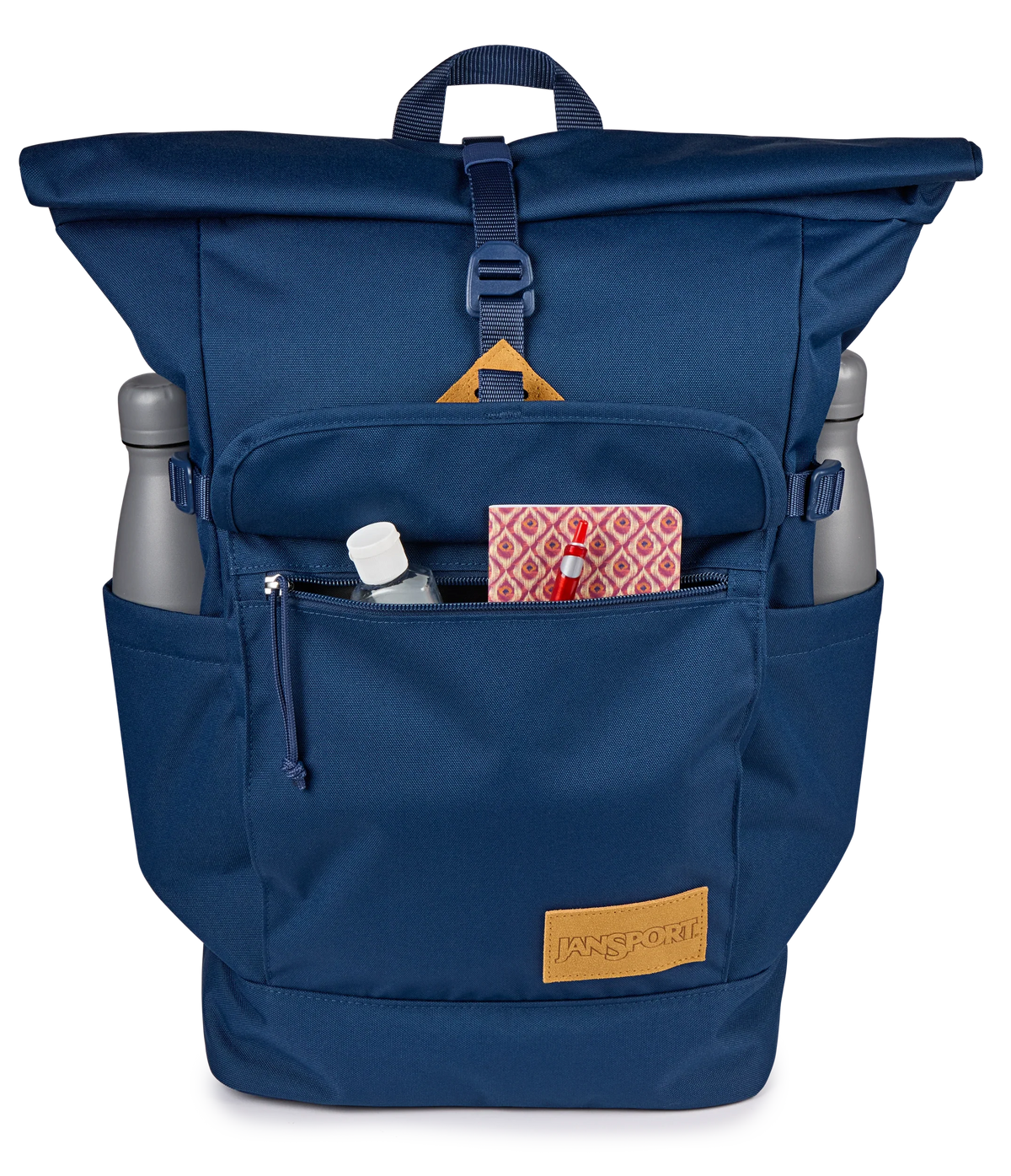 JanSport Hatchet Rolltop Backpack in Navy — detail view 3