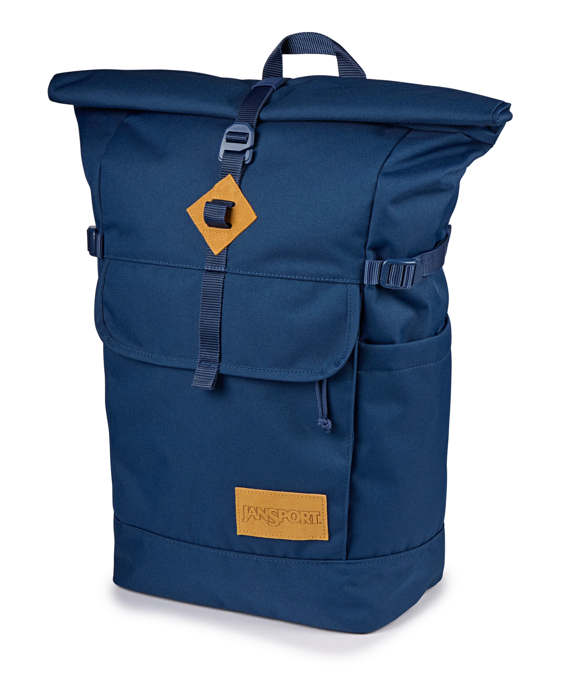 JanSport Hatchet Rolltop Backpack in Navy — side view