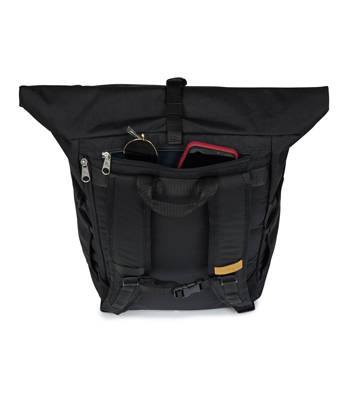 JanSport Hatchet Rolltop Backpack in Black — detail view 2