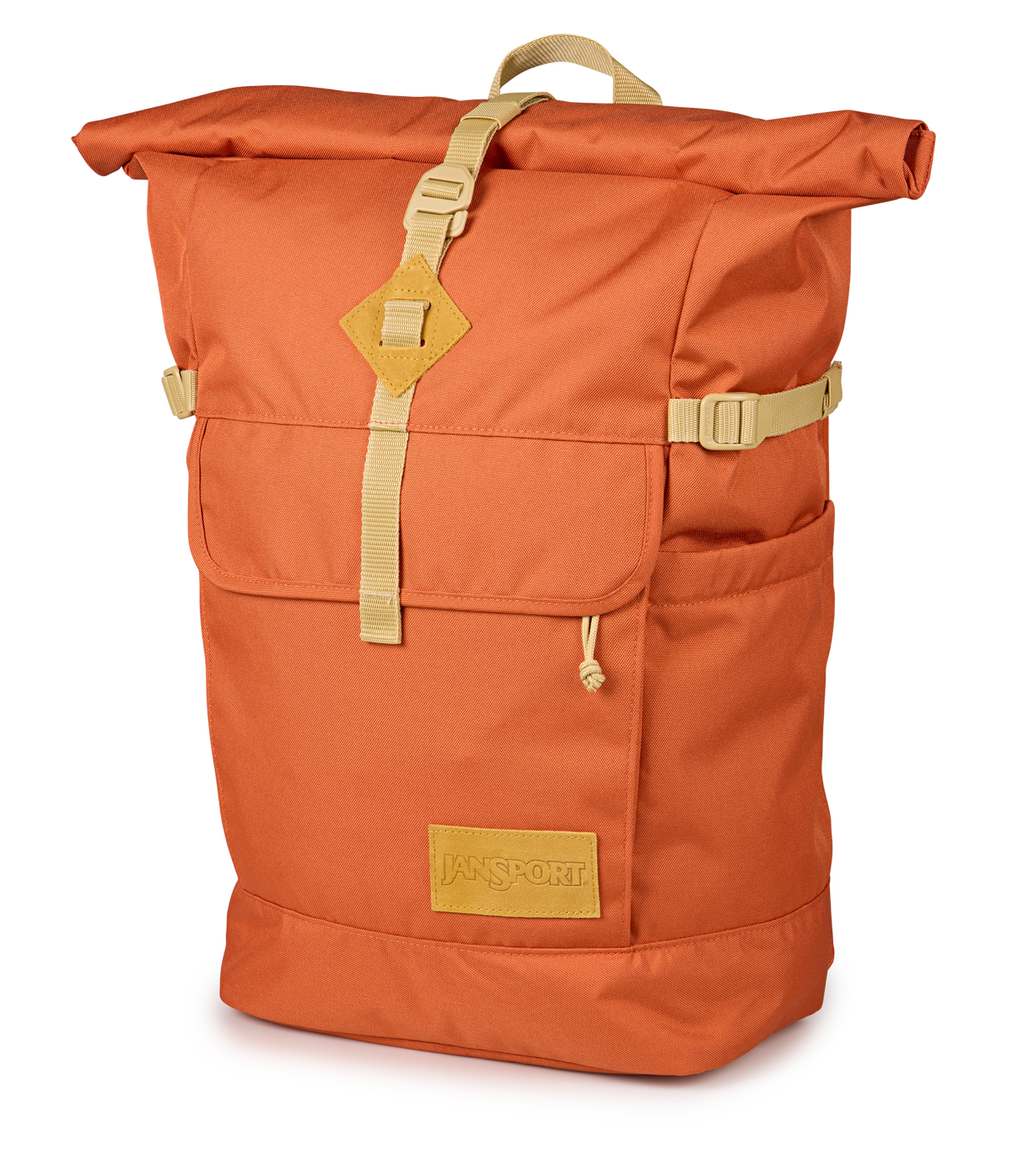 JanSport Hatchet Rolltop Backpack in Dune Red — side view