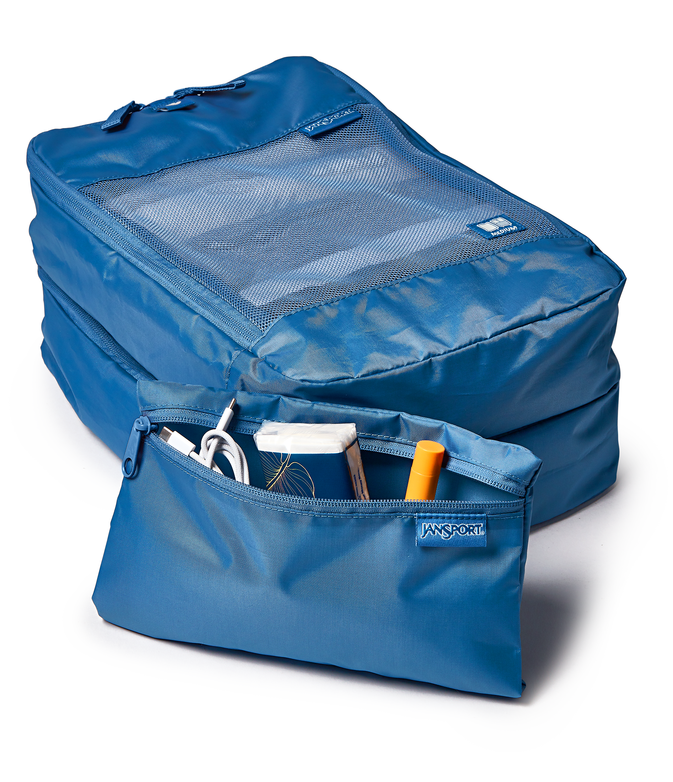 JanSport Good Latitude Packing Cubes in Elemental Blue — detail view 3