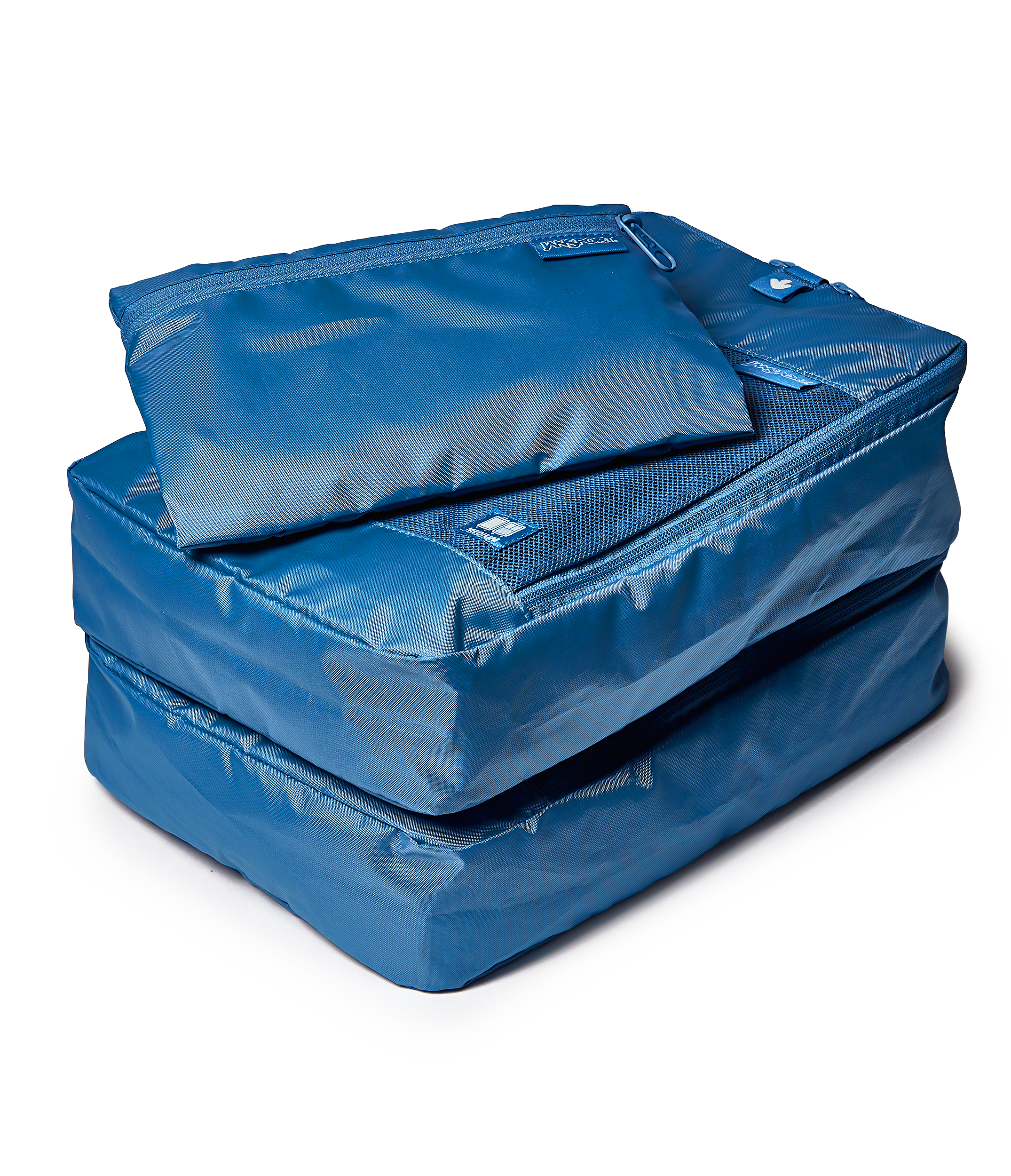 JanSport Good Latitude Packing Cubes in Elemental Blue — angle view 2