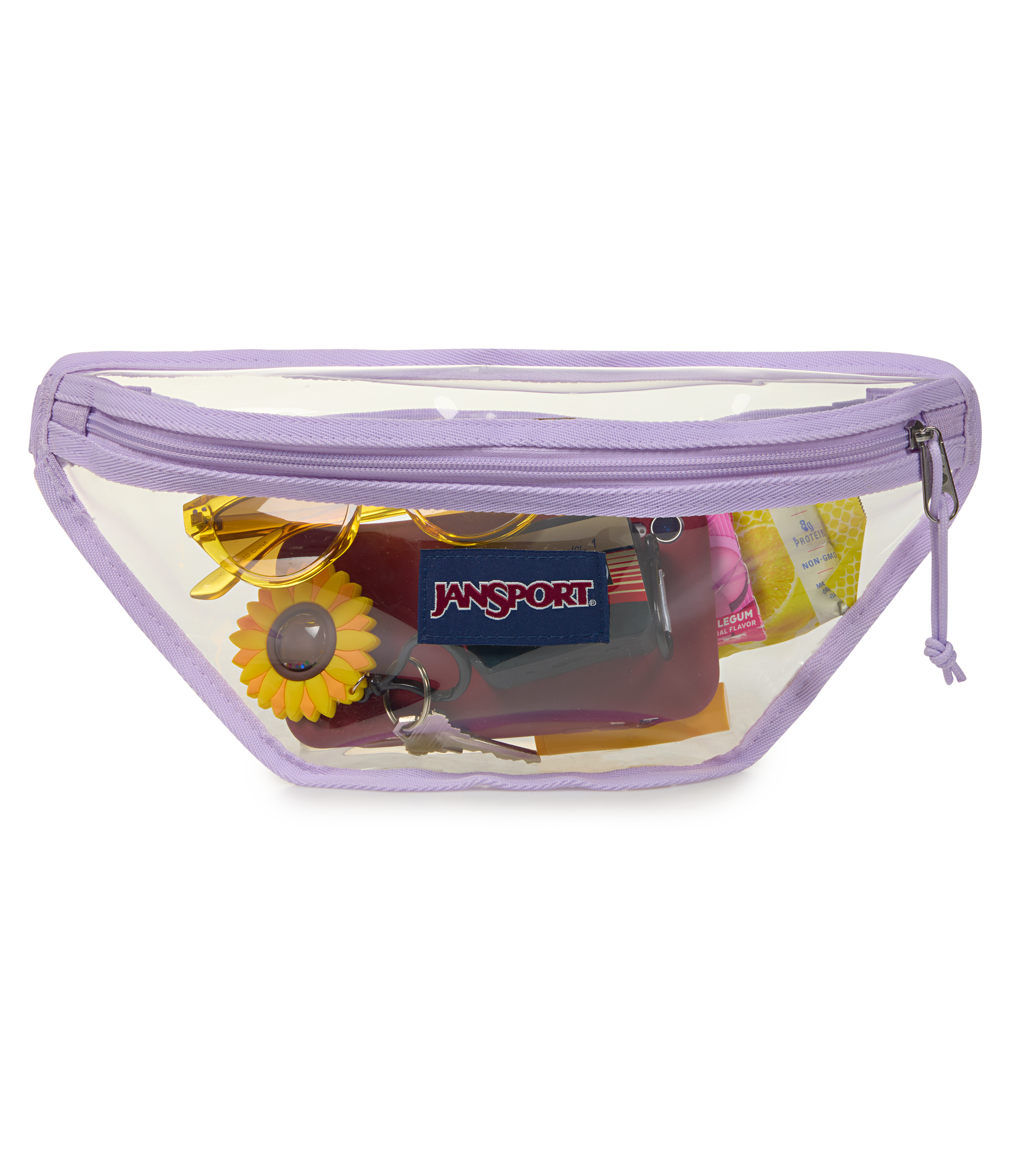 JanSport Clear Waistpack in Pastel Lilac — detail view 3